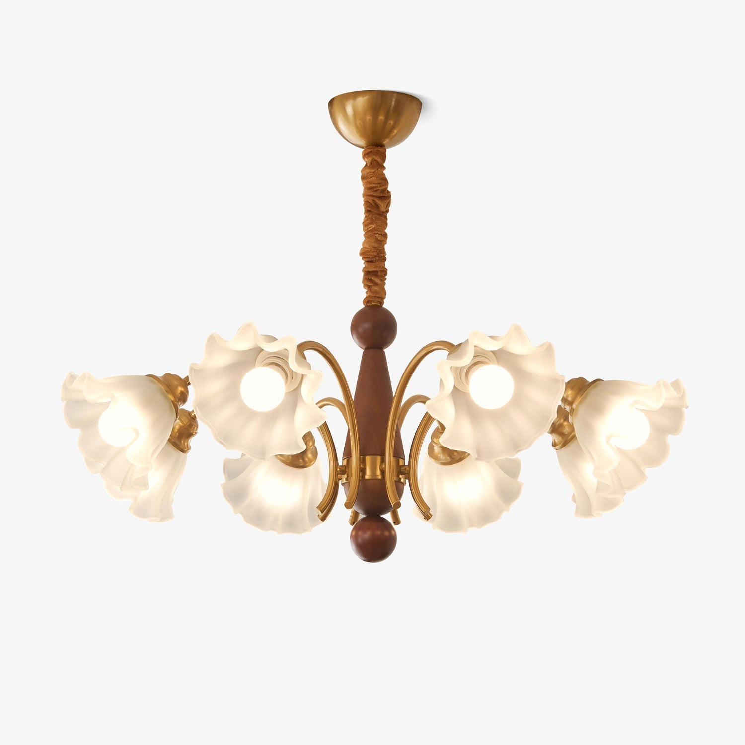 Ilvinan Traditional Elegance Wood Glass Chandelier