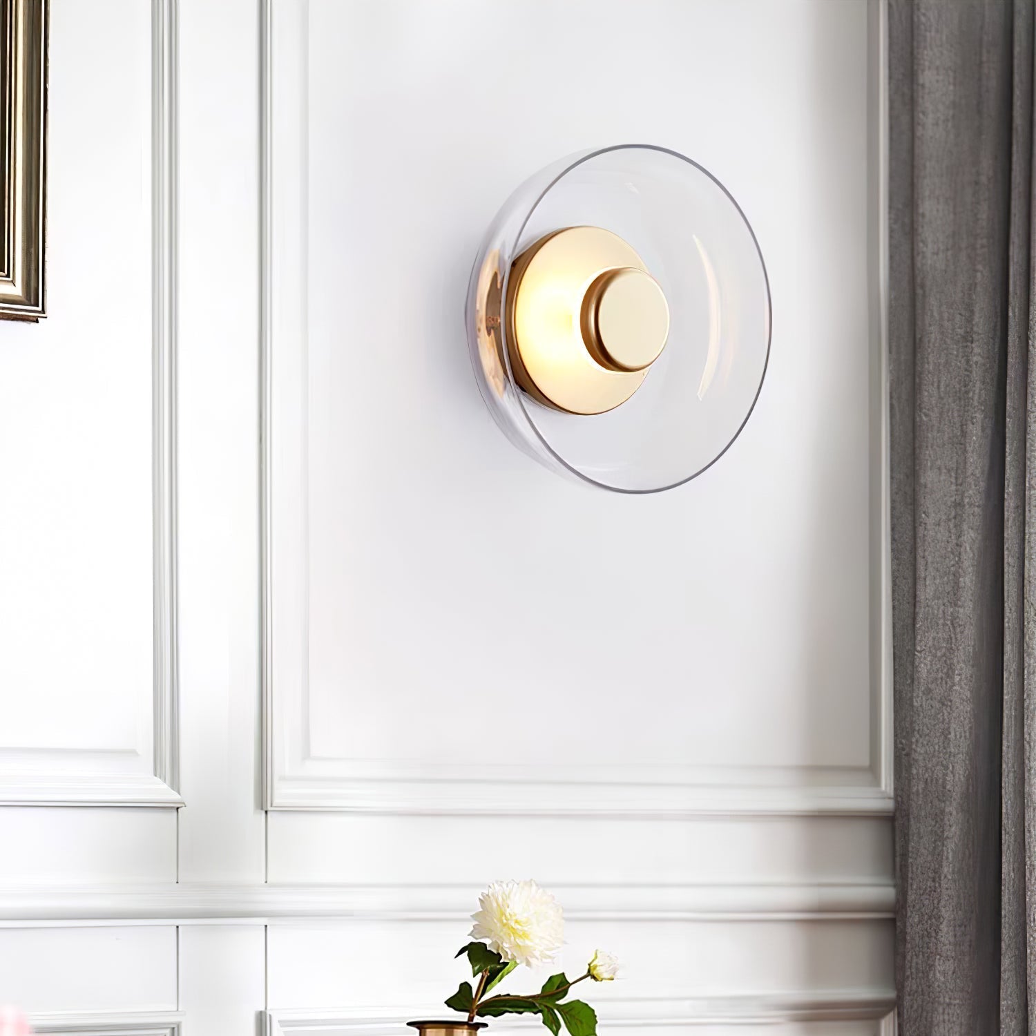 Aether Brass Glass Wall Light