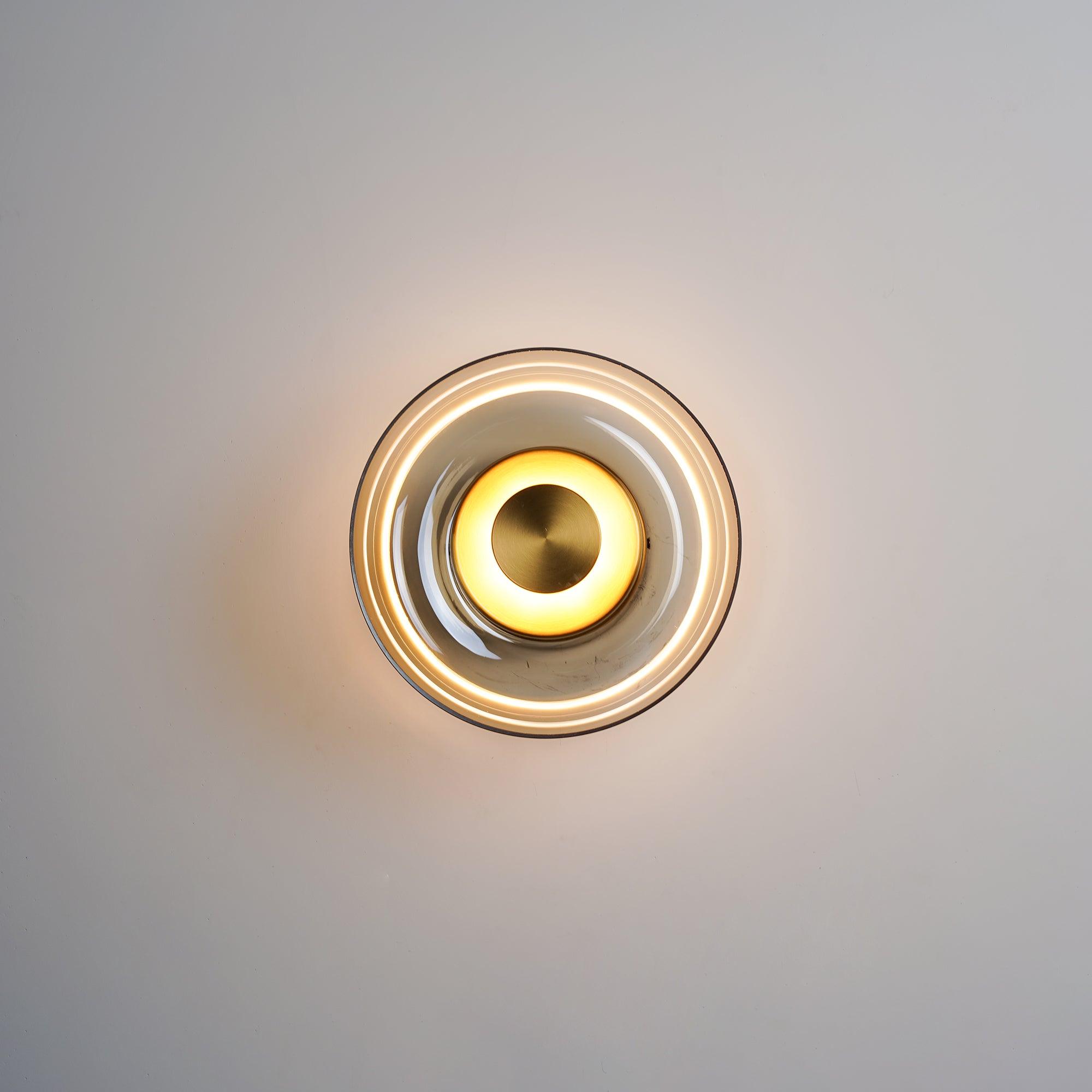 Aether Brass Glass Wall Light