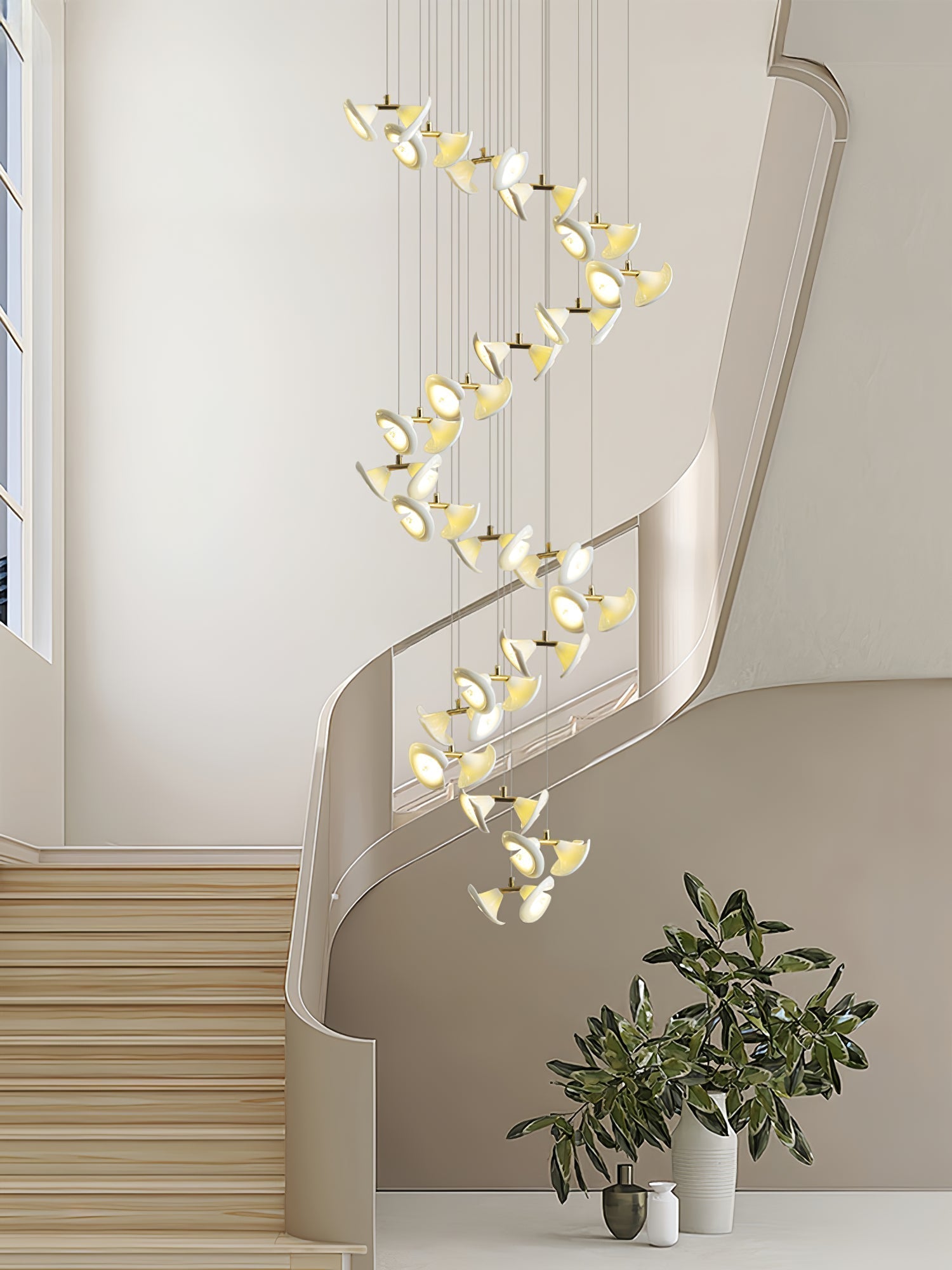 Ernoreth Art Deco Ceramic Chandelier