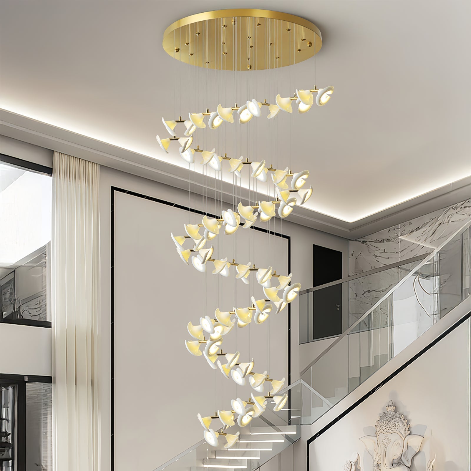 Ernoreth Art Deco Ceramic Chandelier
