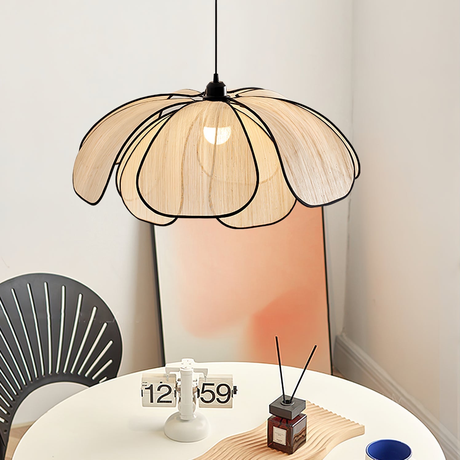 Elthaus Blossom Leaf Fiber Pendant Lamp