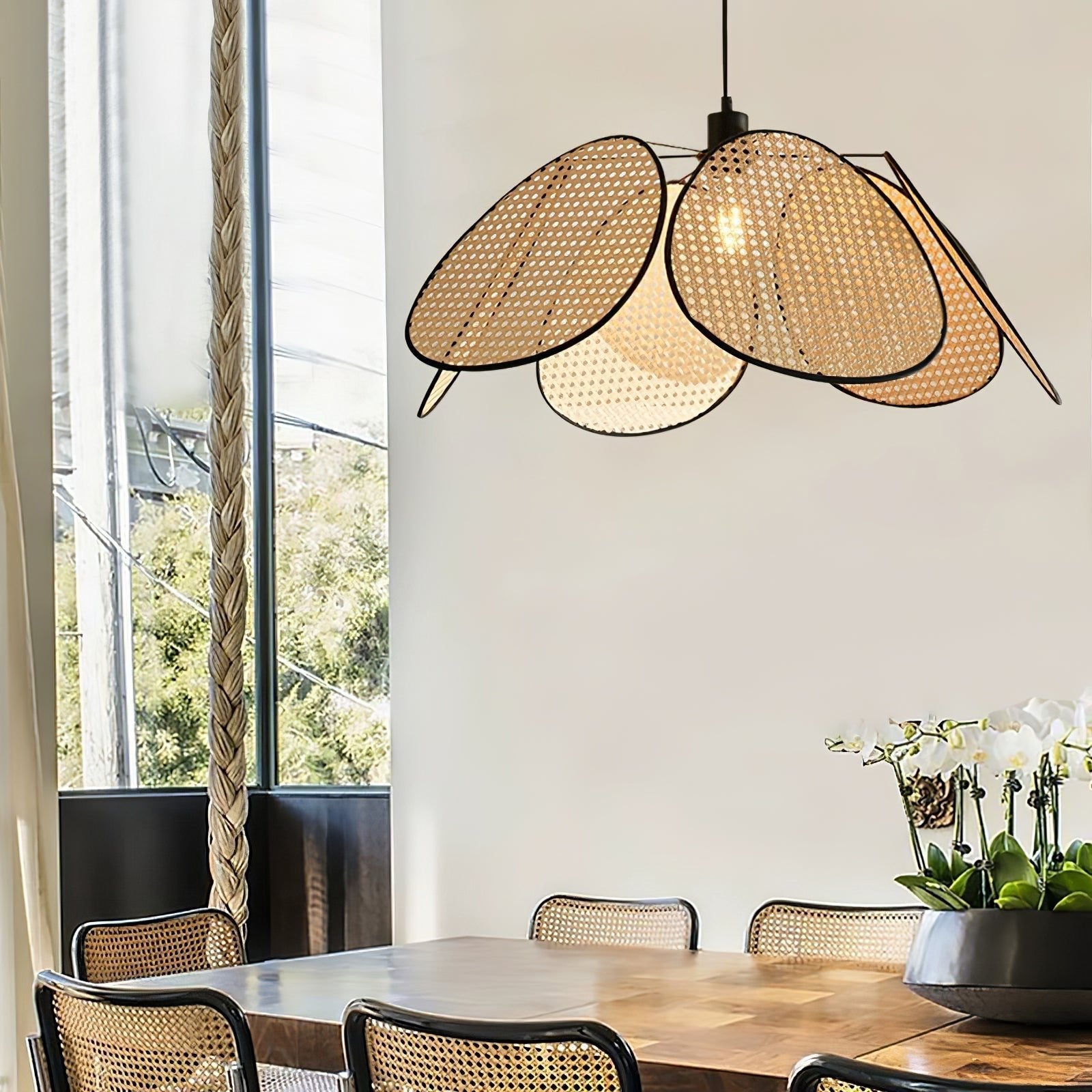 Orvara Blossom Petal Rattan Pendant Lamp