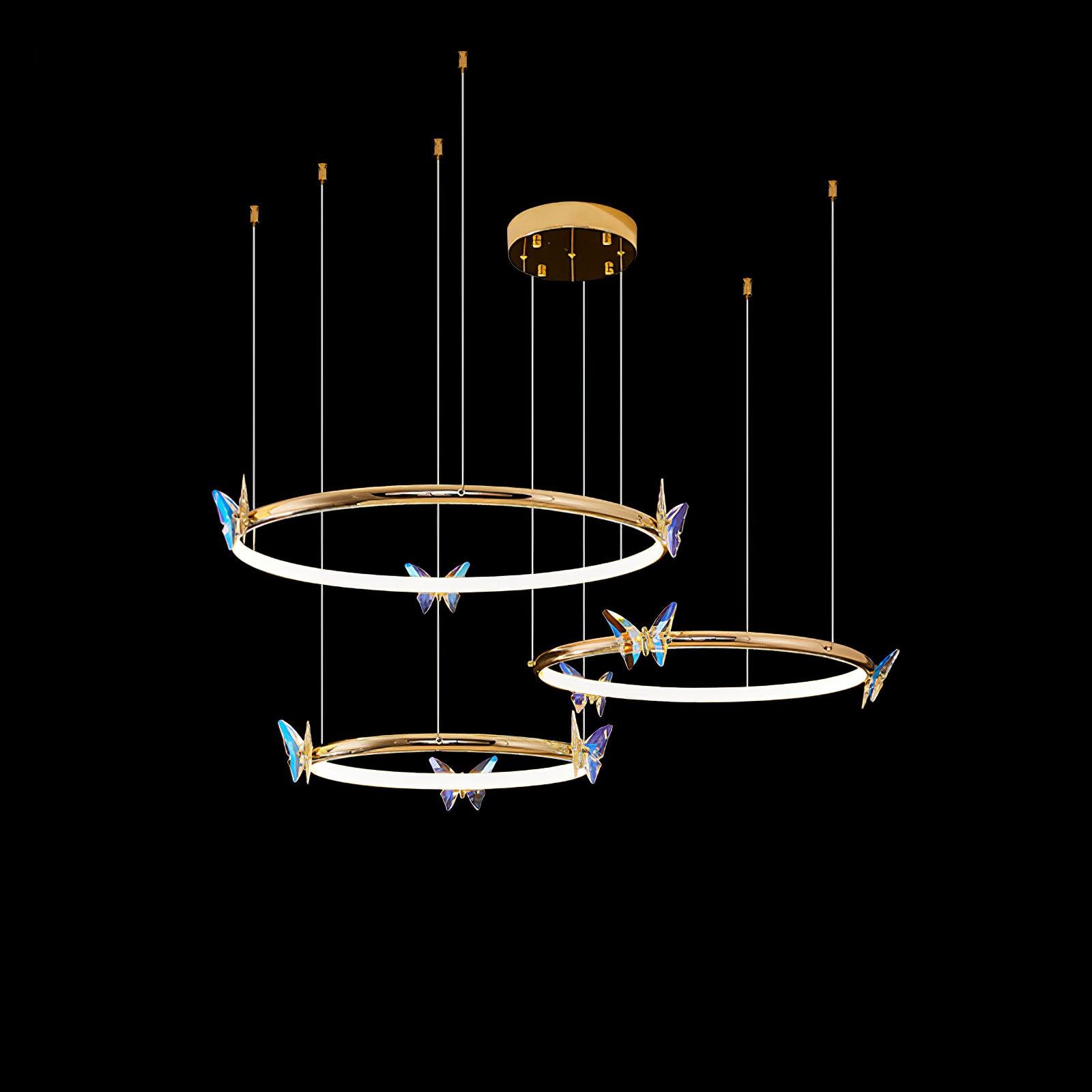 Alen Chandelier Butterfly Crystal Ring Elegant