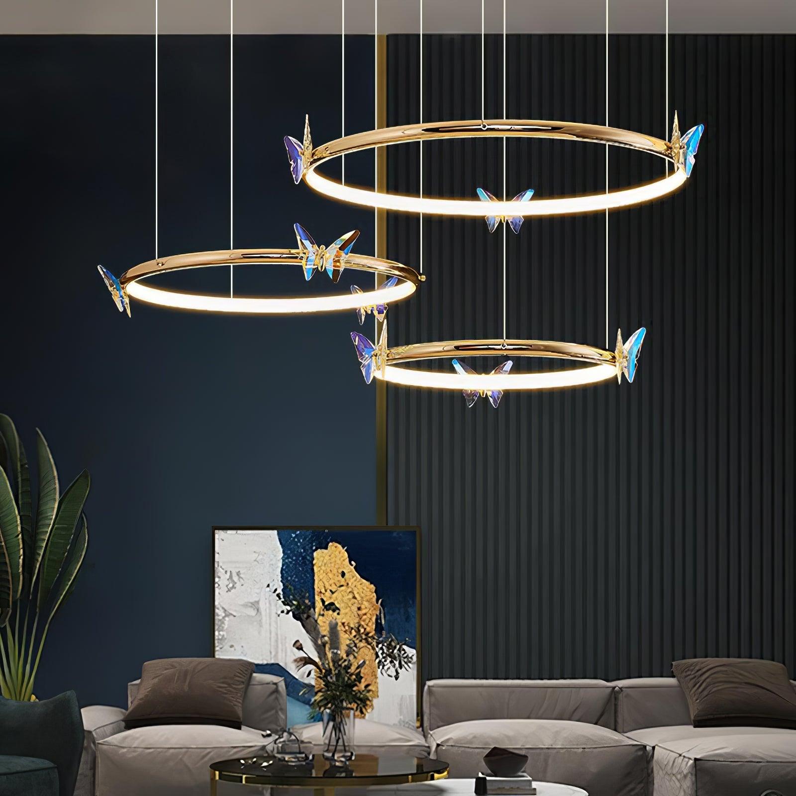 Alen Chandelier Butterfly Crystal Ring Elegant
