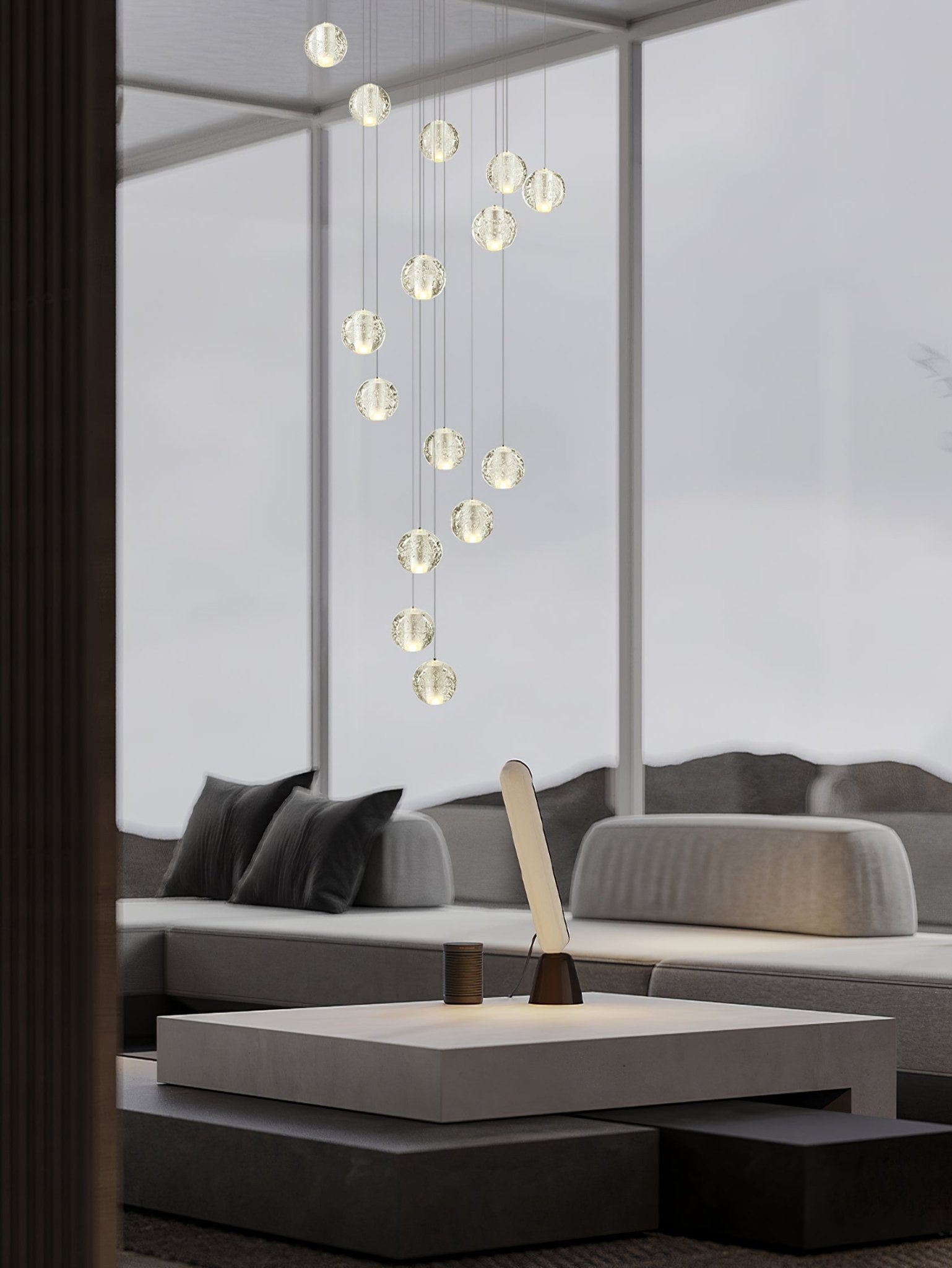 Crystal Bubble Cluster Pendant Light