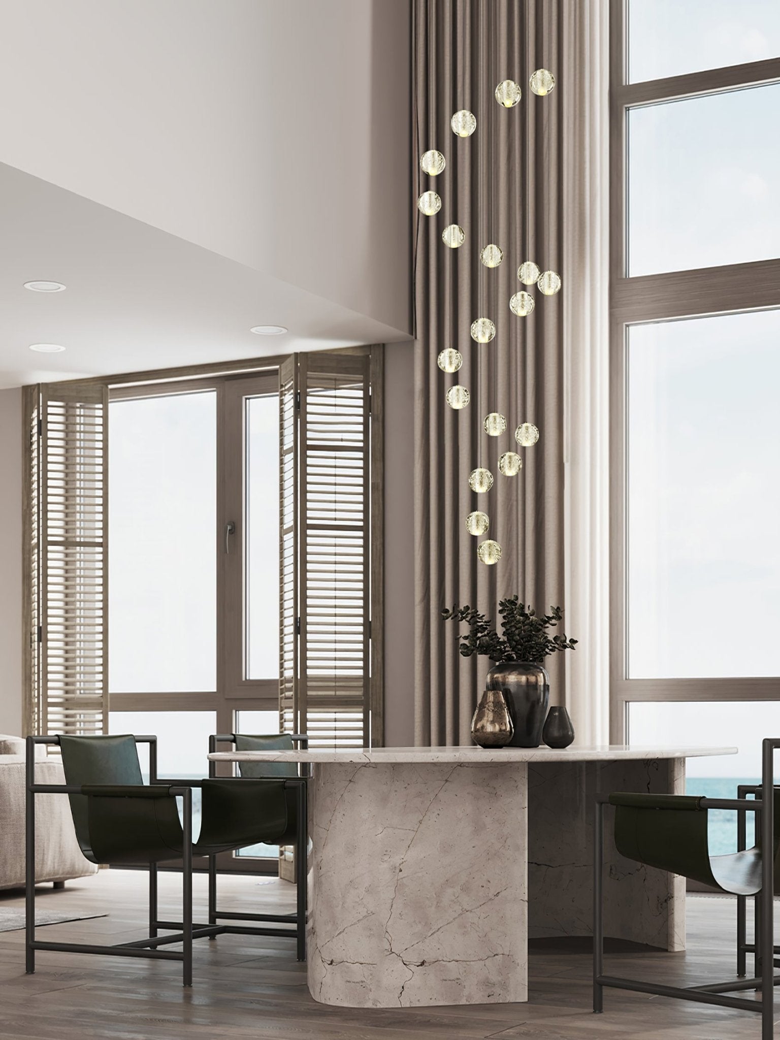 Crystal Bubble Cluster Pendant Light