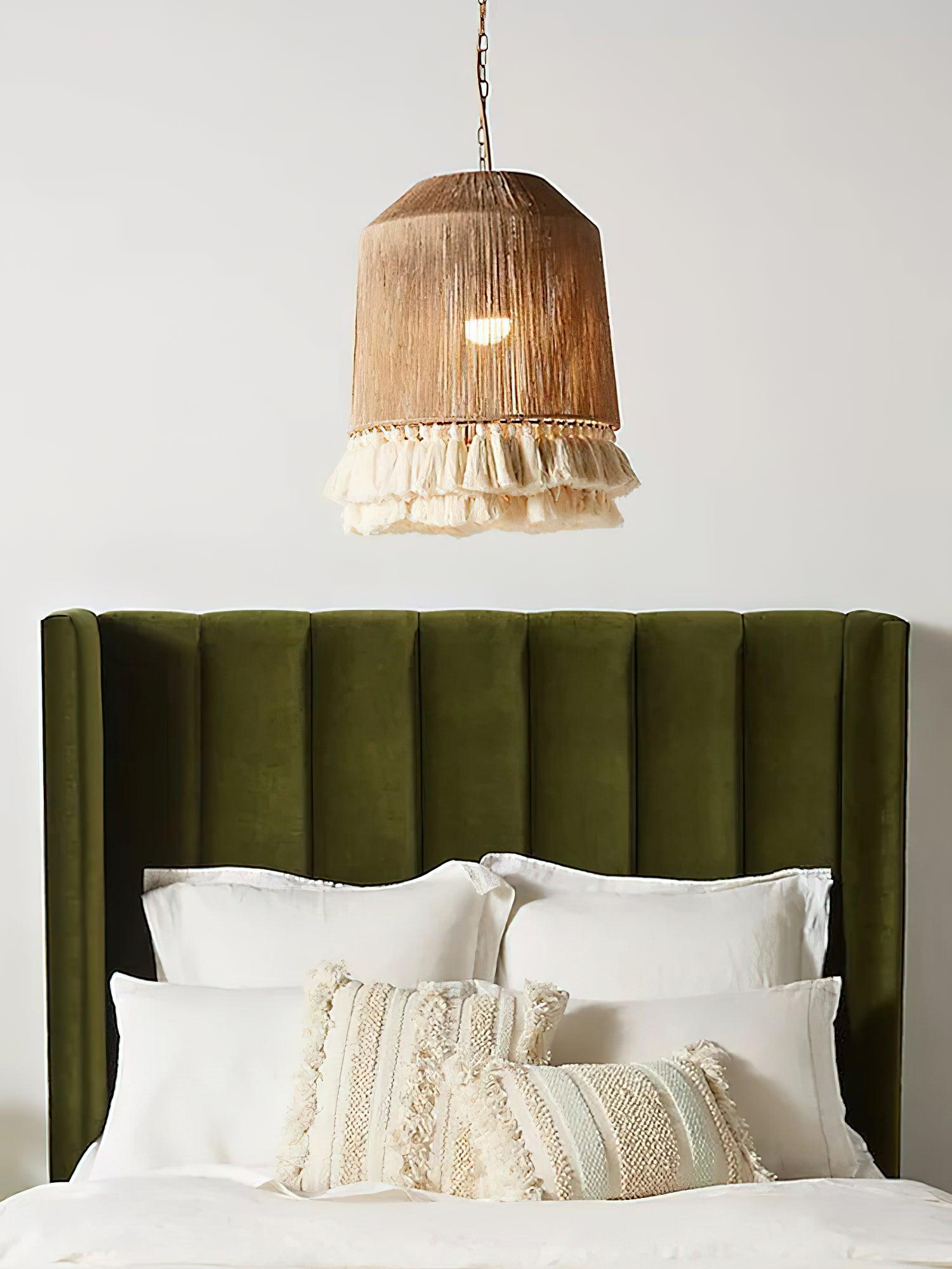 Lustra Pendant Lamp Cotton Tassels for Living Room - Neutral Decor