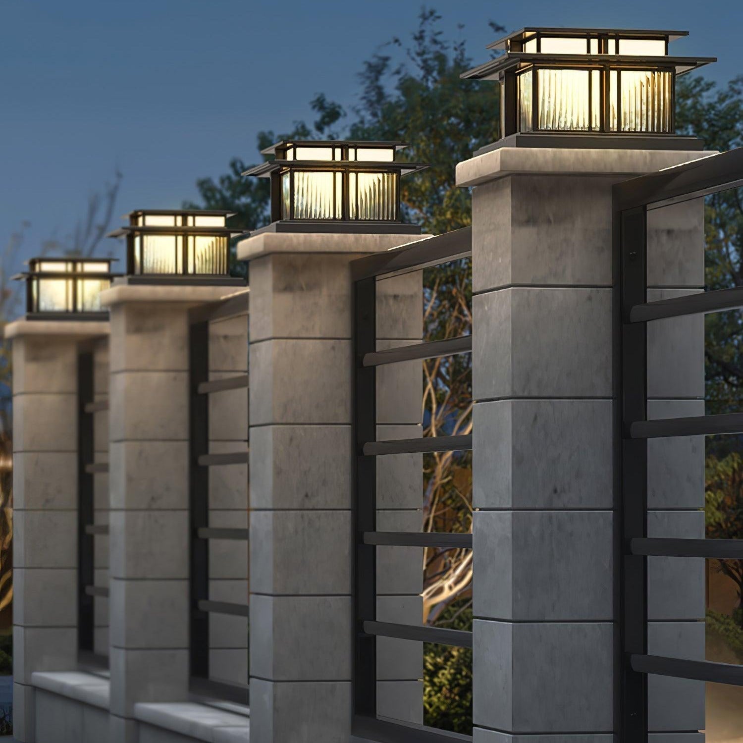 Ray Pillar Solar / Hardwire Outdoor Light