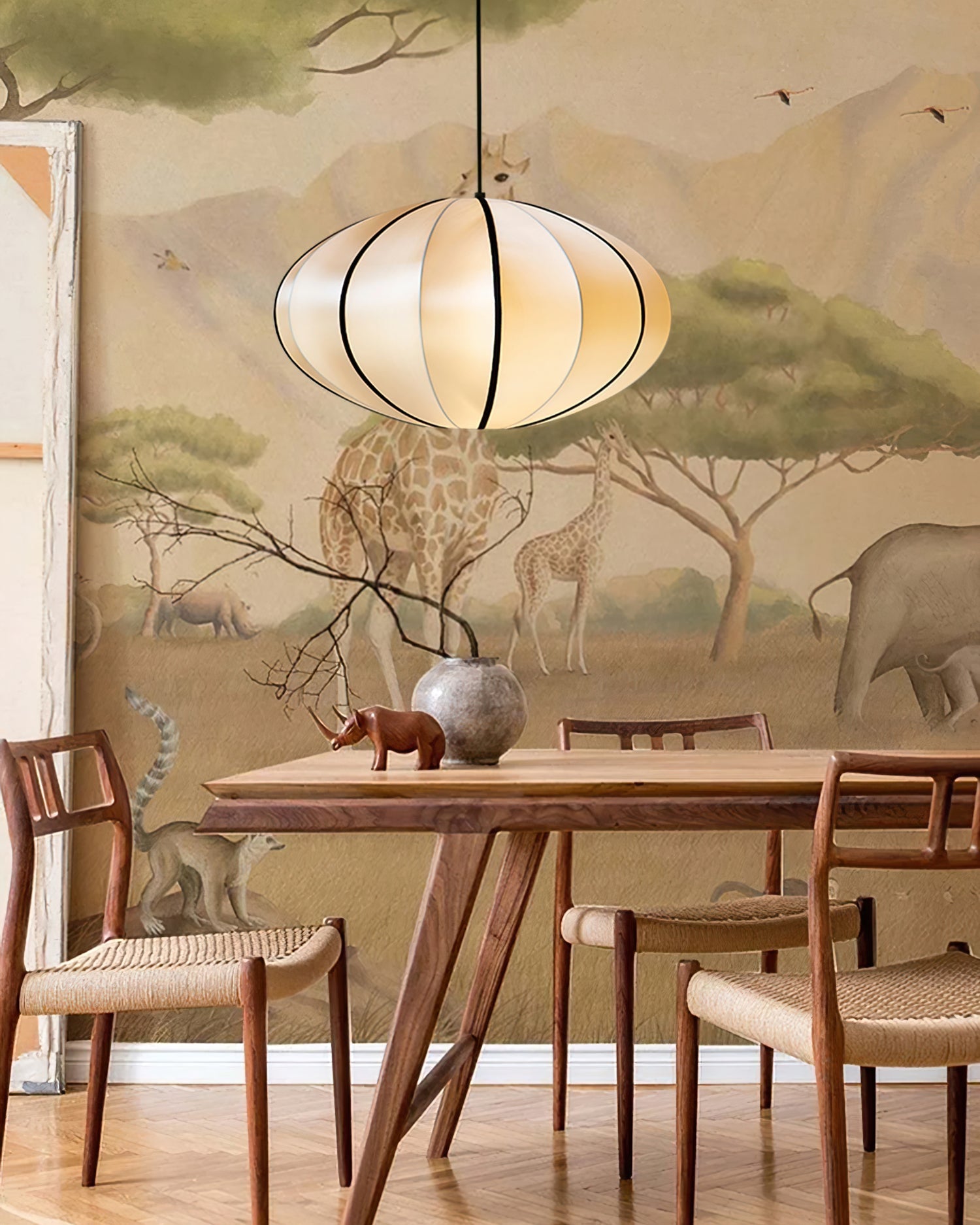 Inez Fabric Futuristic Pendant Lamp