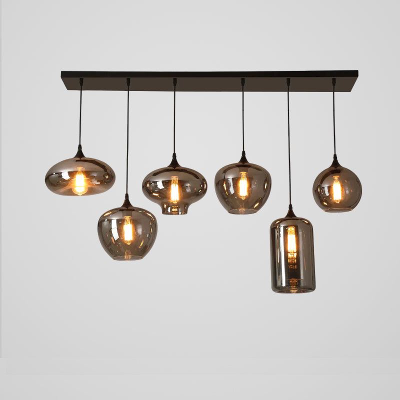 Tevely Glass Industrial Chic Pendant Light
