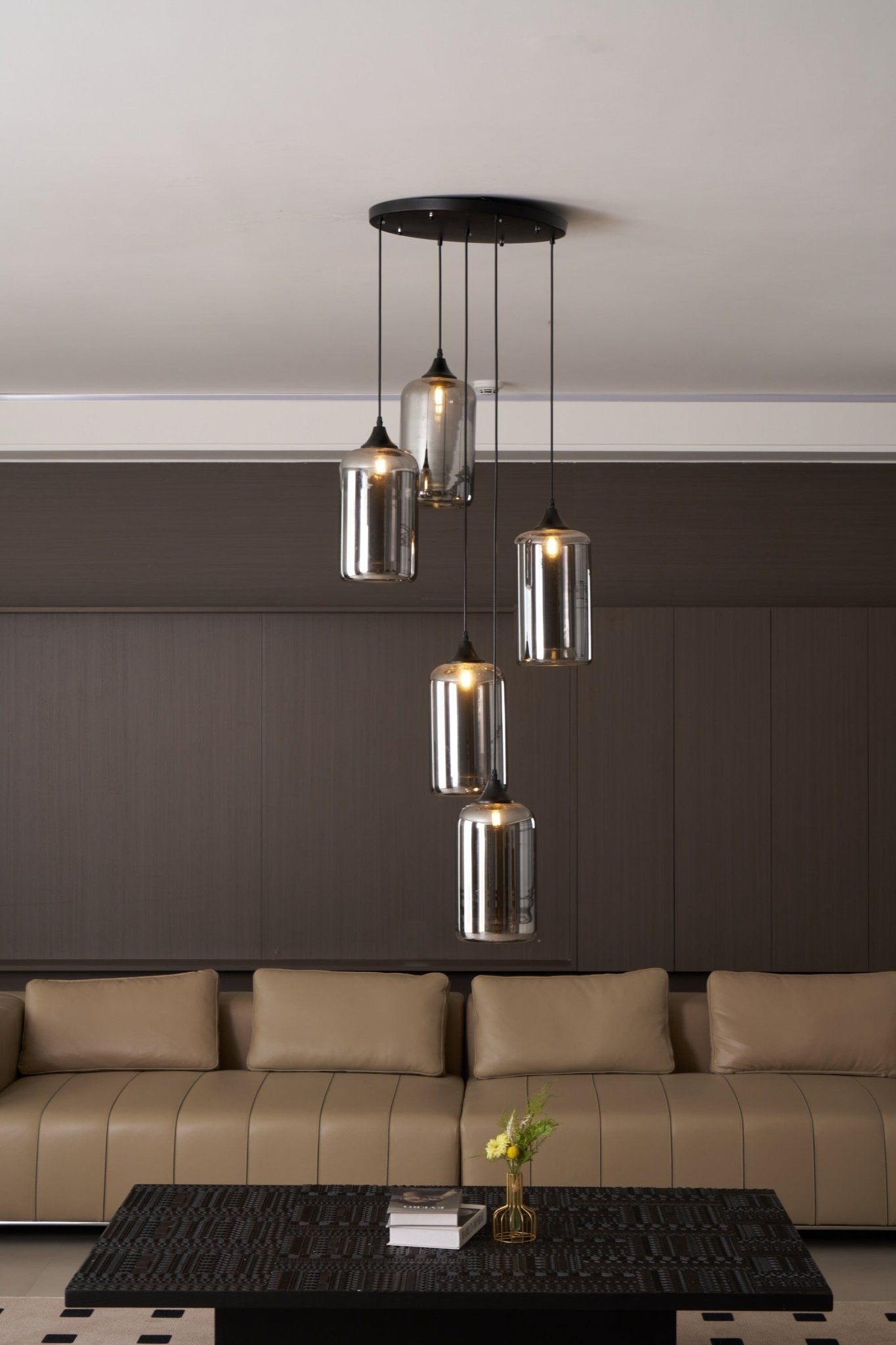 Tevely Glass Industrial Chic Pendant Light