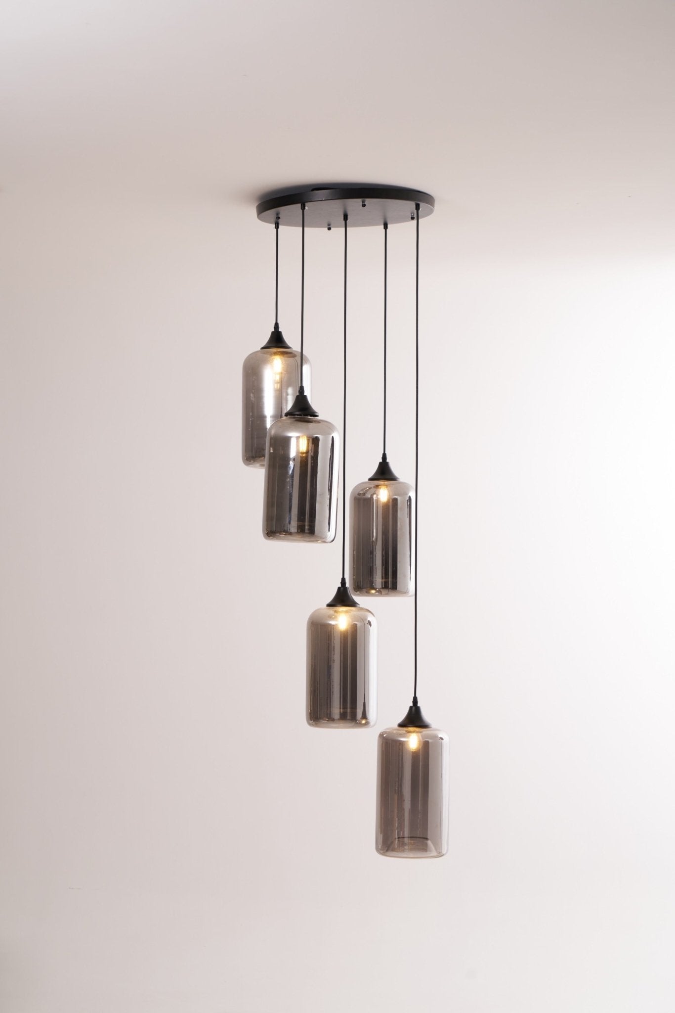 Tevely Glass Industrial Chic Pendant Light