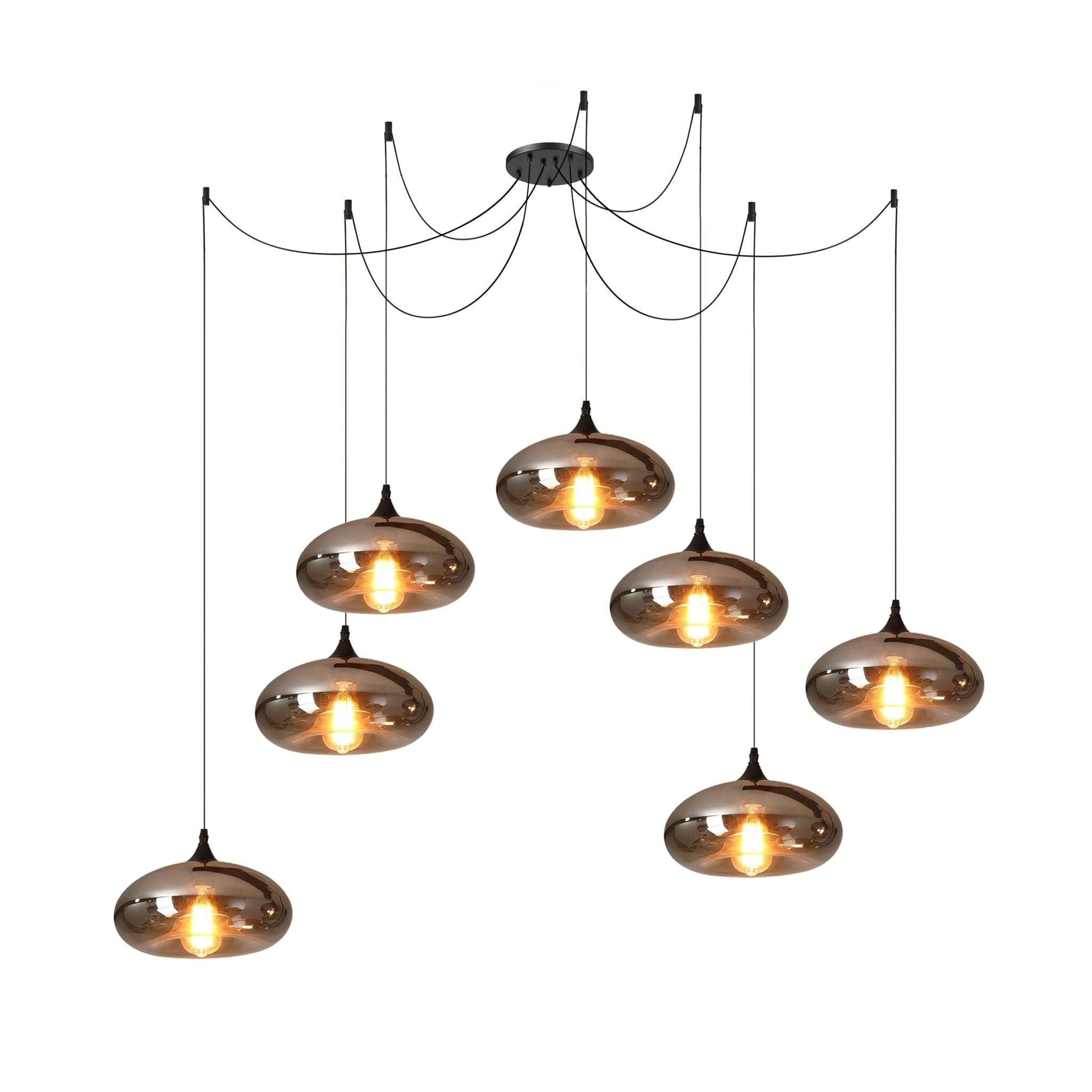 Valentina Minimalist Bottle Glass Pendant Light Smoke Gray