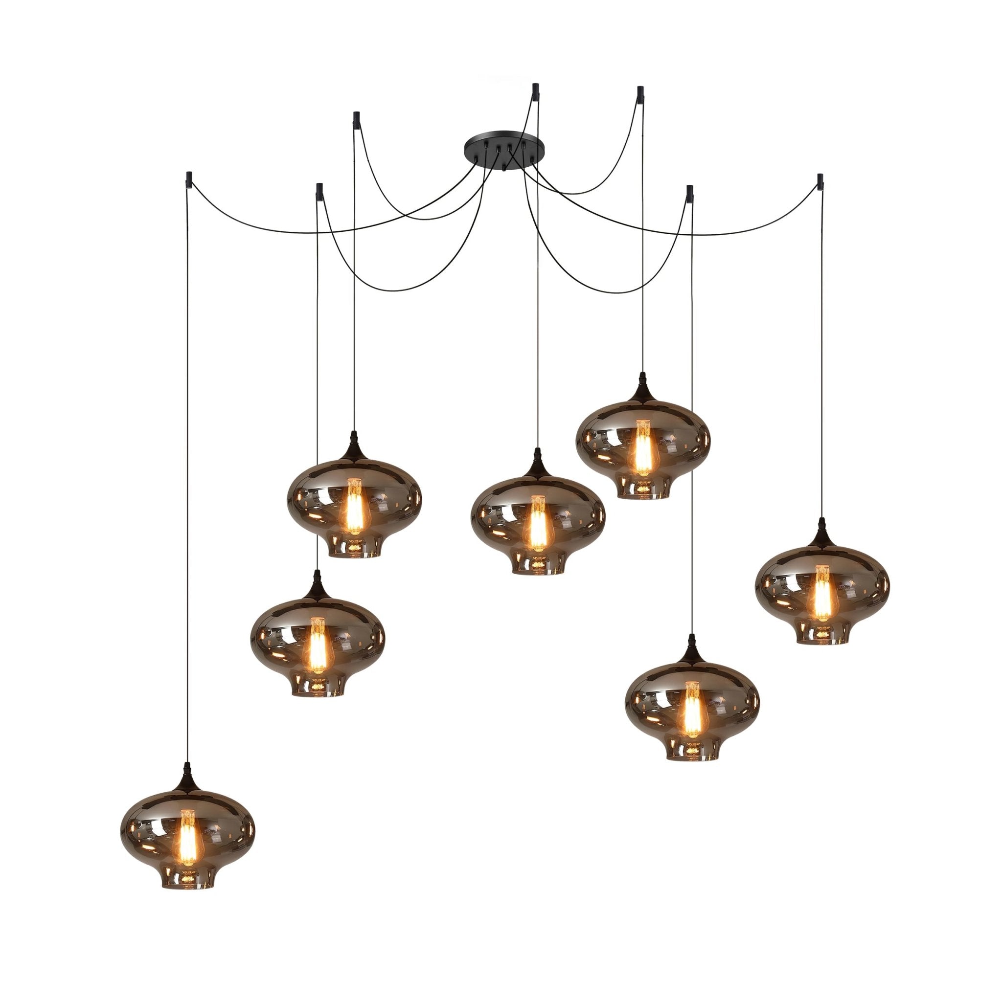 Valentina Minimalist Bottle Glass Pendant Light Smoke Gray