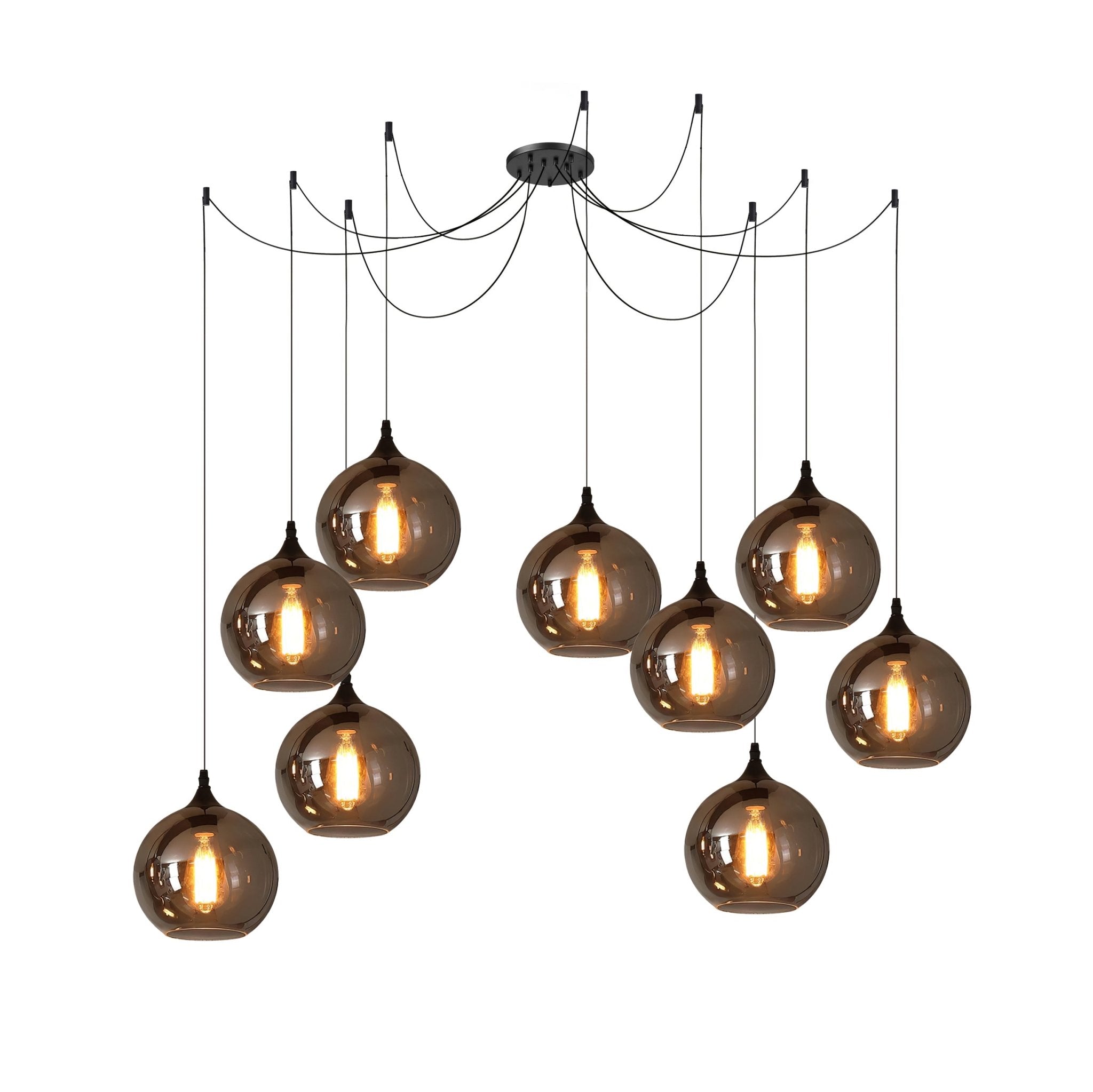 Valentina Minimalist Bottle Glass Pendant Light Smoke Gray