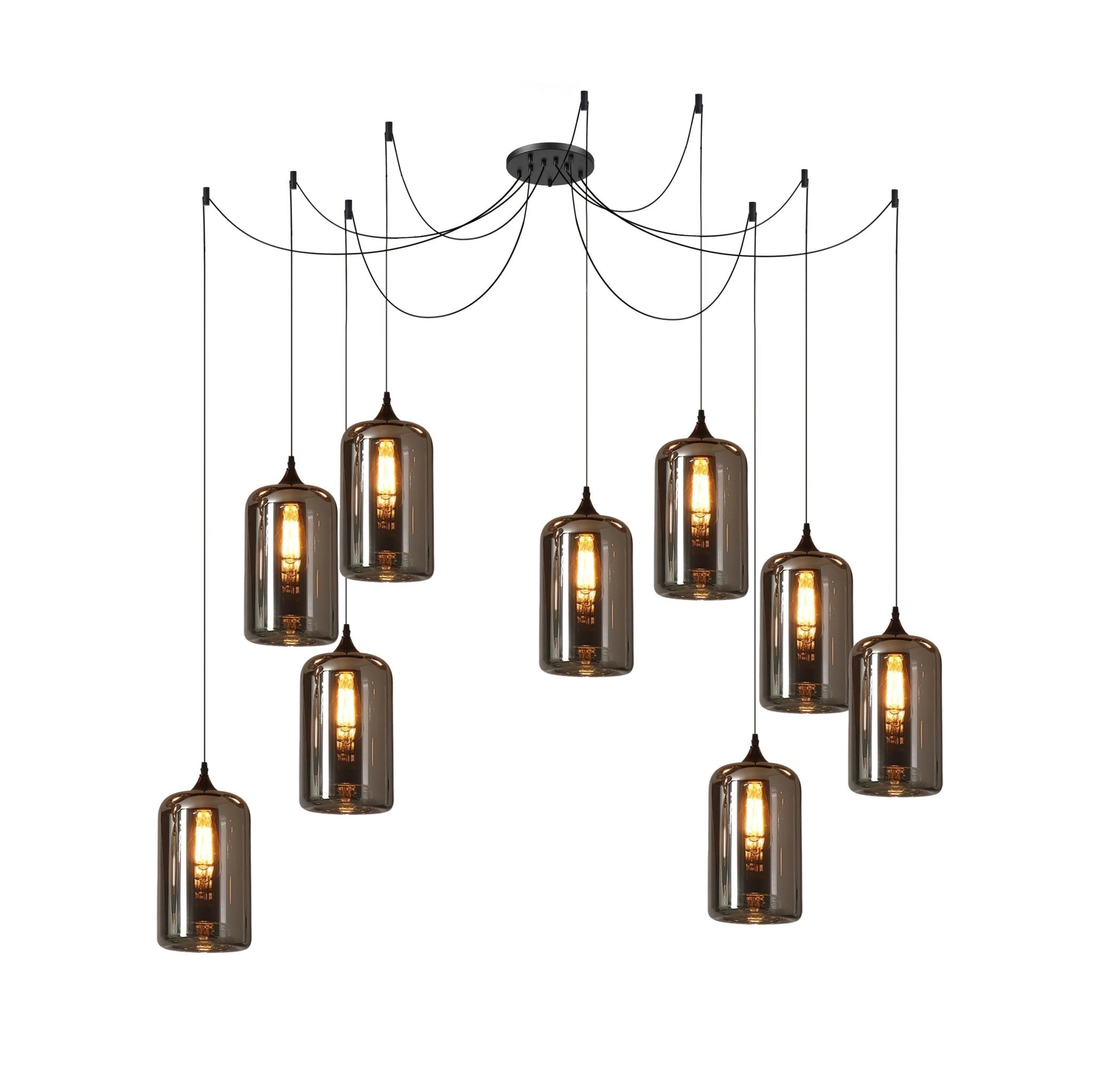 Valentina Minimalist Bottle Glass Pendant Light Smoke Gray