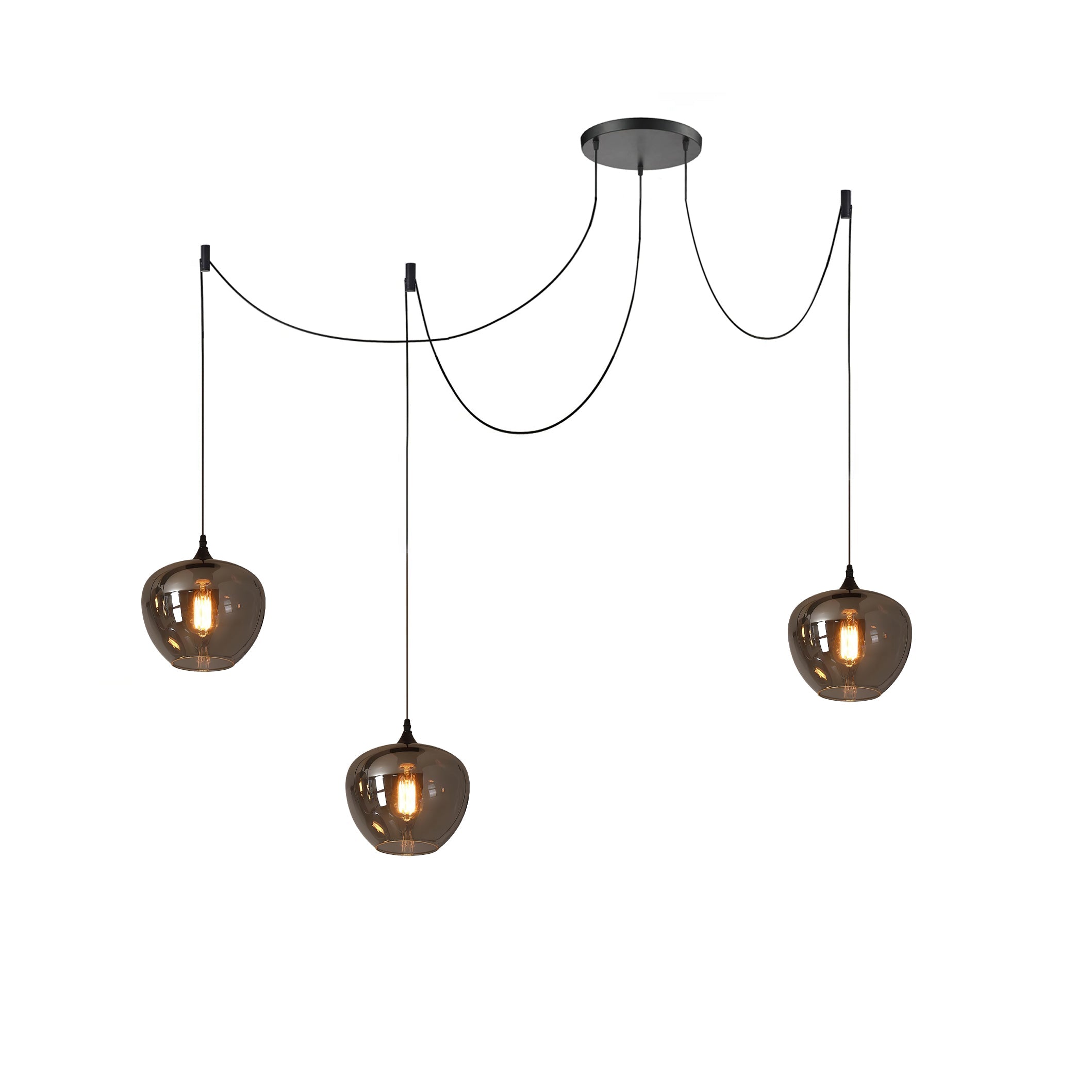 Valentina Minimalist Bottle Glass Pendant Light Smoke Gray