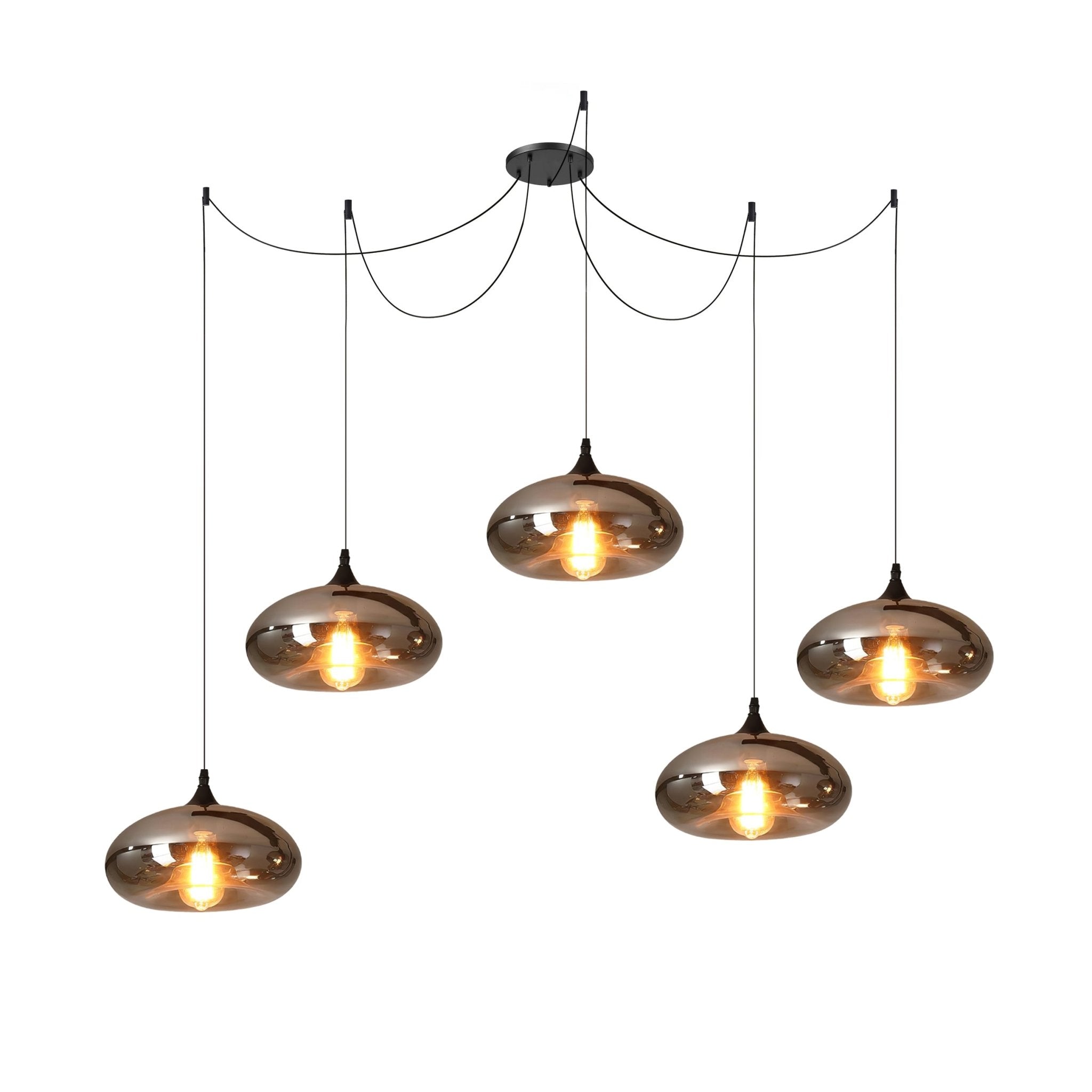 Valentina Minimalist Bottle Glass Pendant Light Smoke Gray