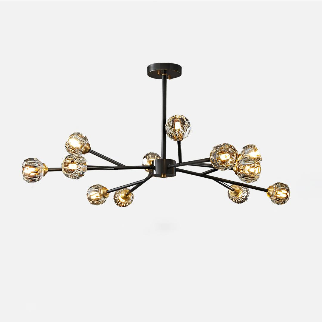 Thalyn Pendant Lamp Crystal Ball Brass Cluster