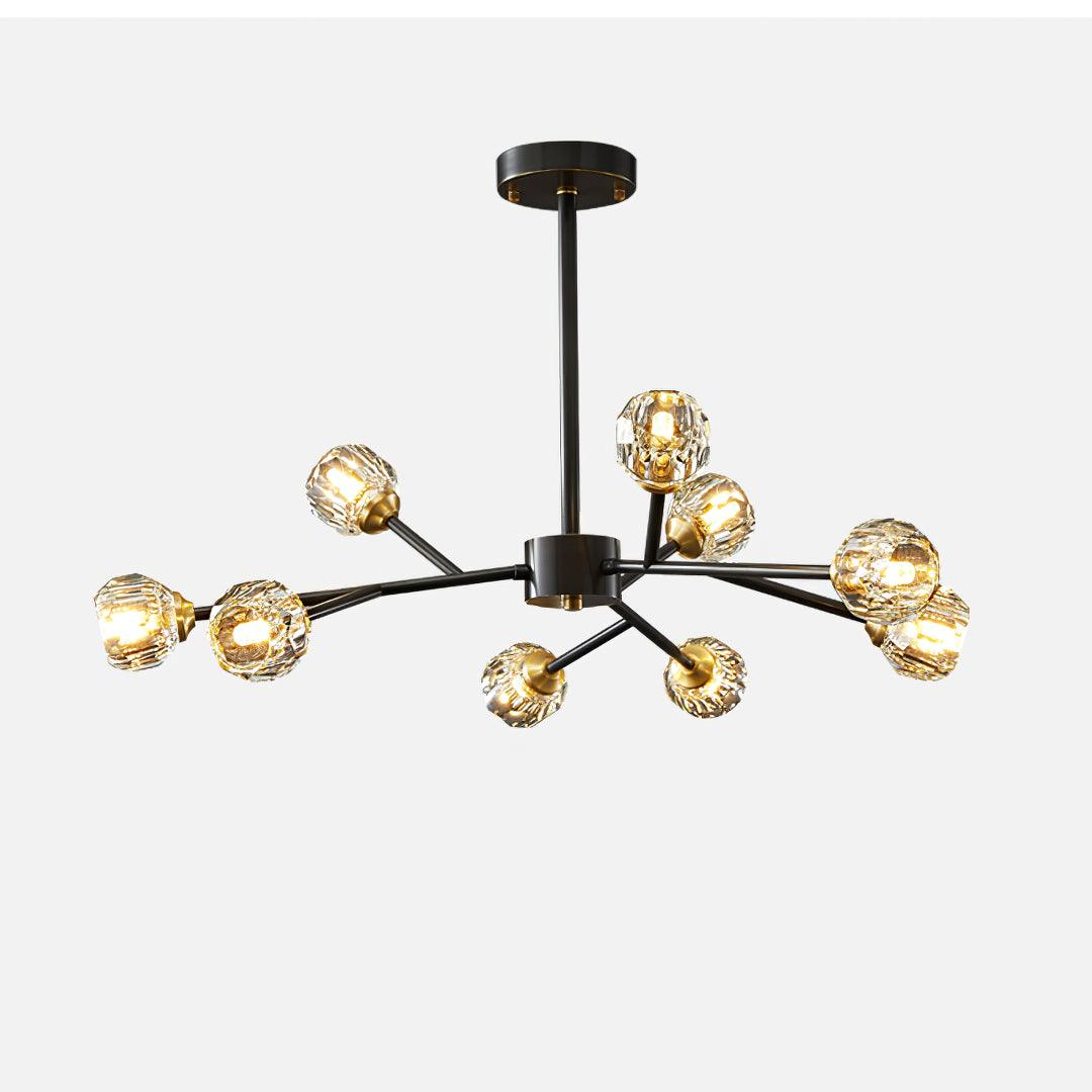 Thalyn Pendant Lamp Crystal Ball Brass Cluster