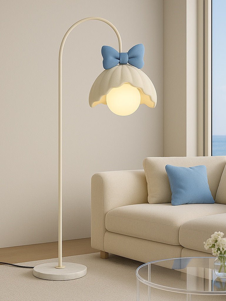 Bow Trim Petal Shade Floor Lamp