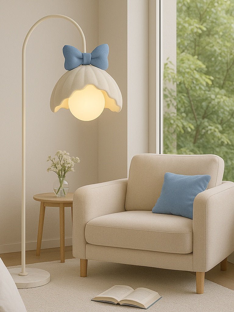 Bow Trim Petal Shade Floor Lamp