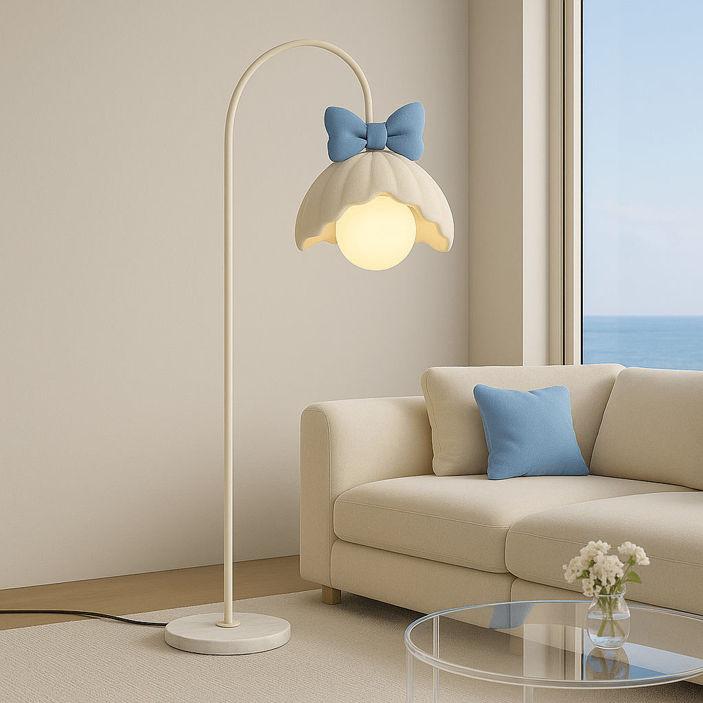 Bow Trim Petal Shade Floor Lamp