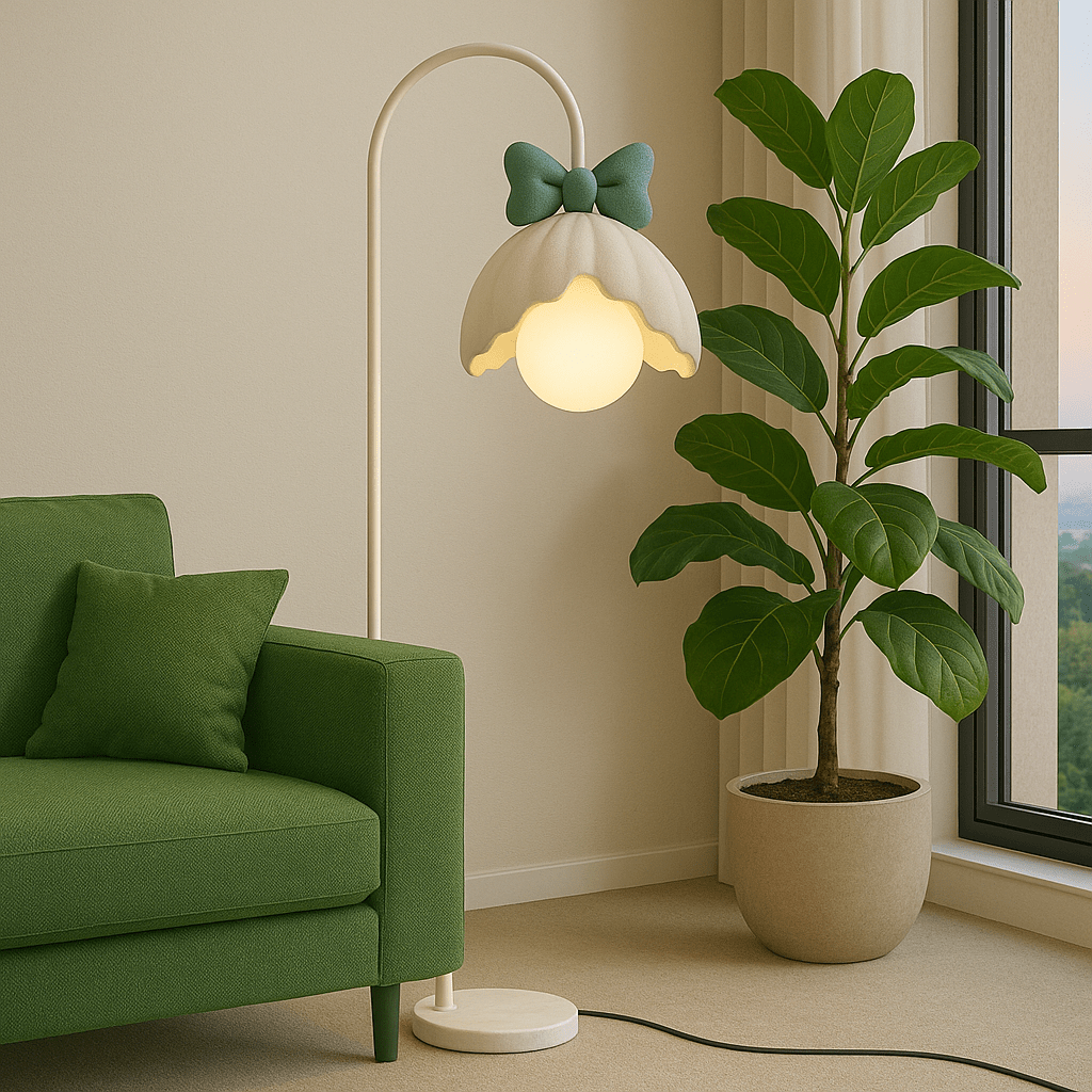 Bow Trim Petal Shade Floor Lamp