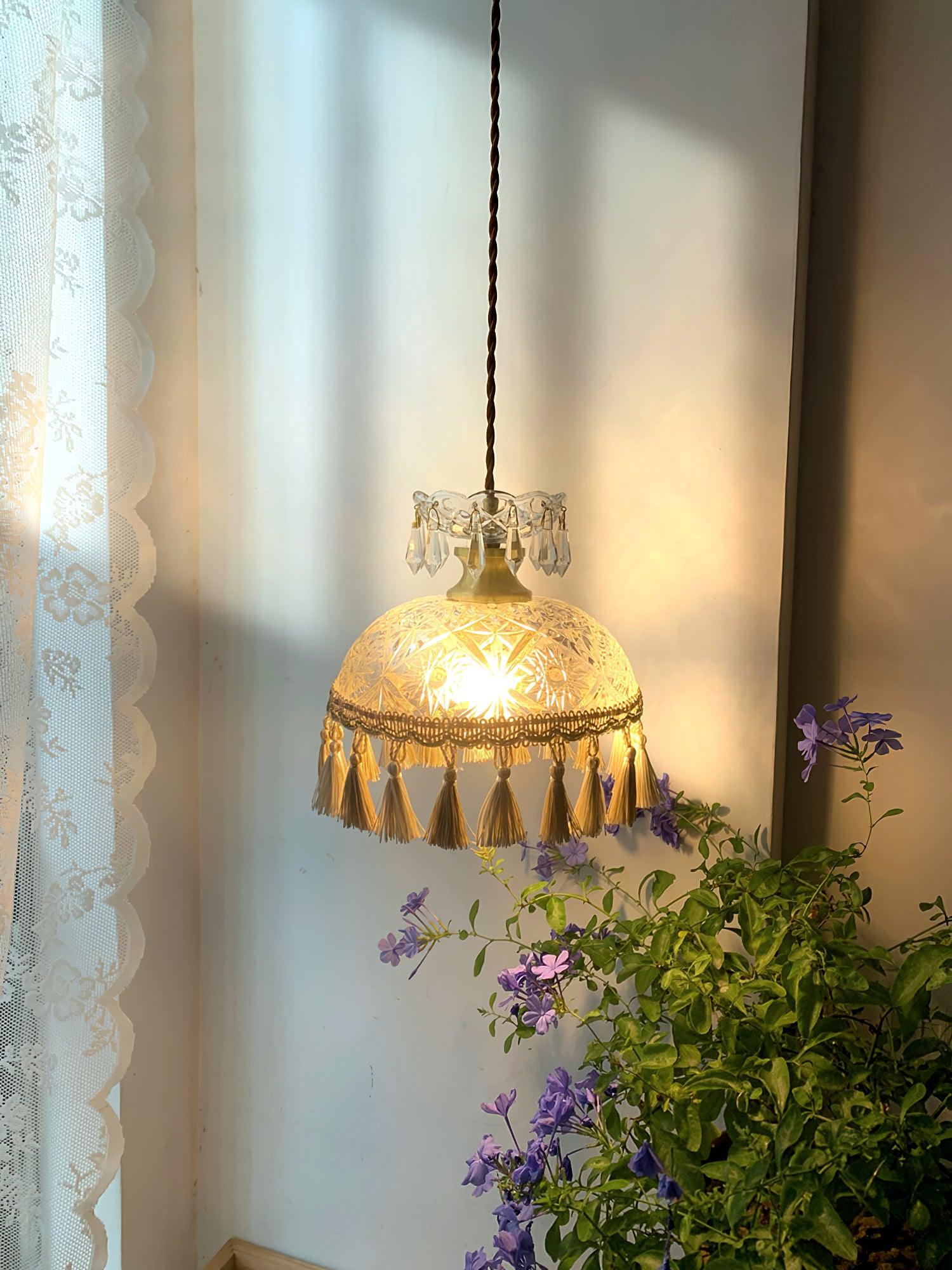 Devel Brass Glass Luxurious Pendant Light