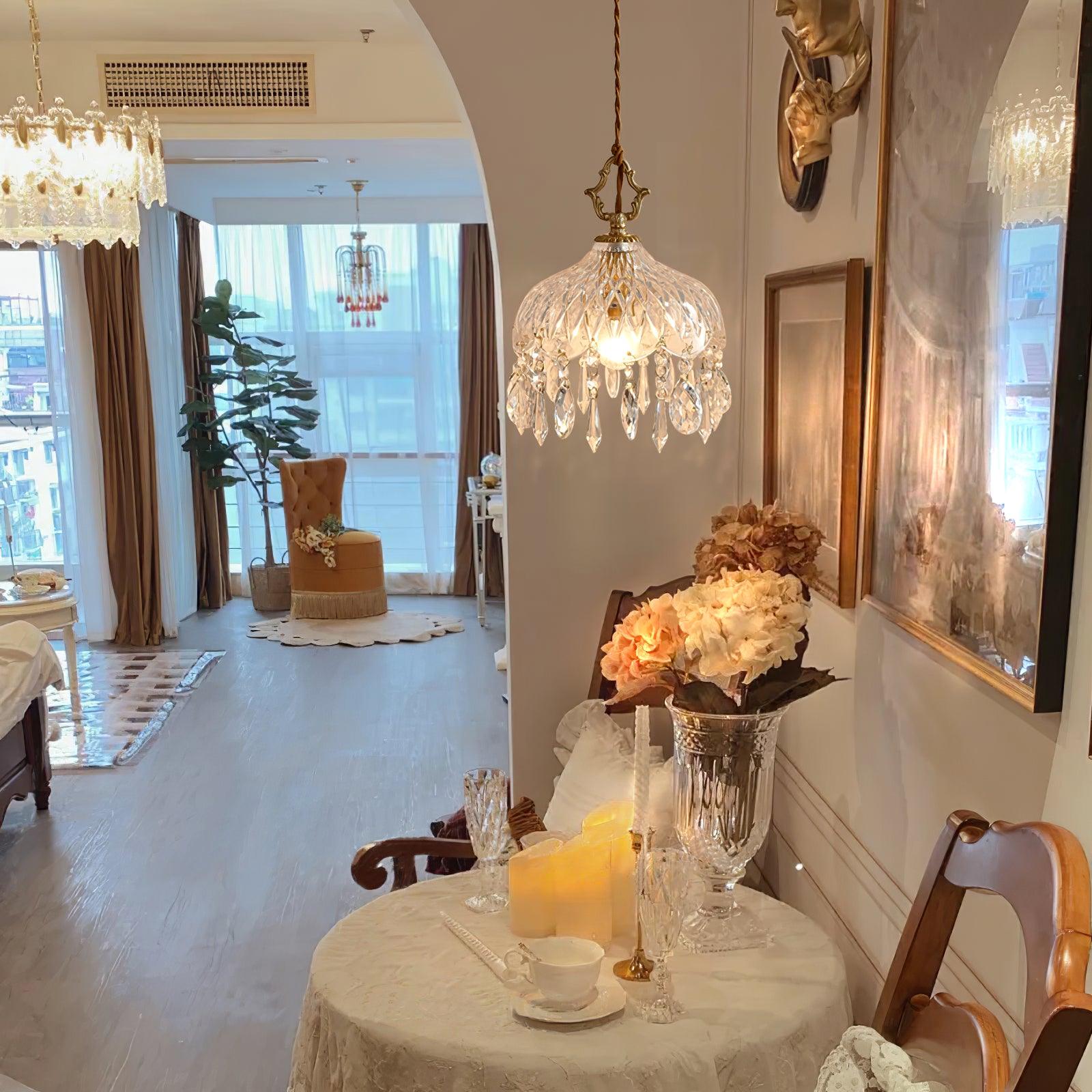 Devel Brass Glass Luxurious Pendant Light