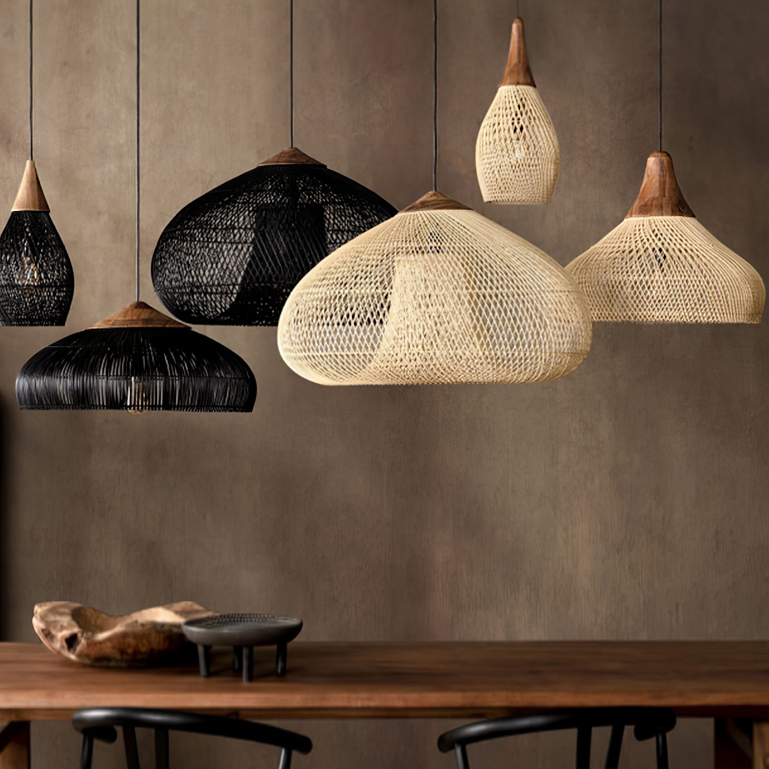 Ritta Braided Rattan Pendant Light