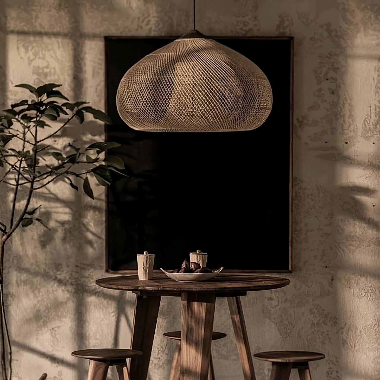 Ritta Braided Rattan Pendant Light