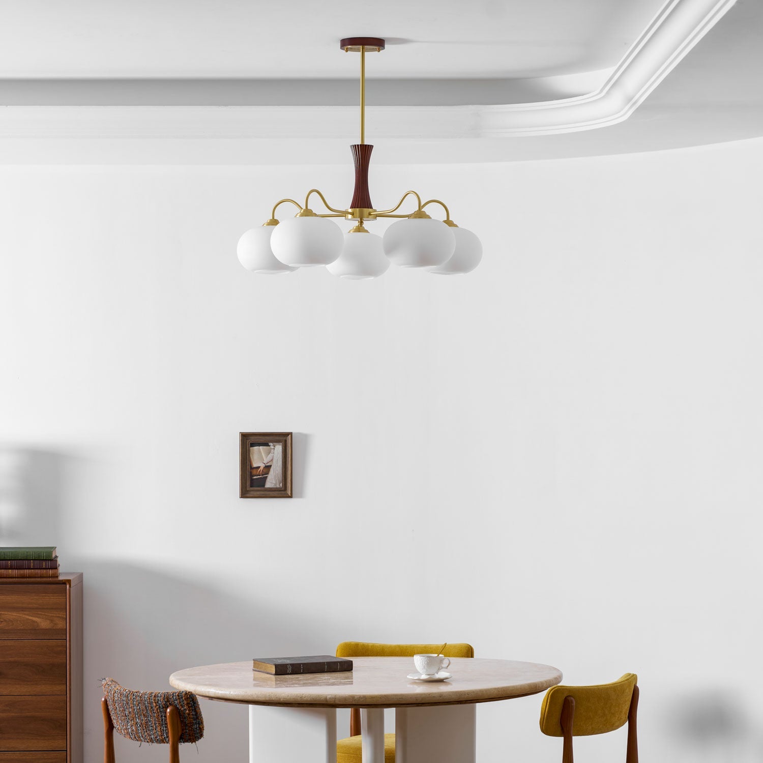 Norwell Brass Wooden Persimmon Chandelier