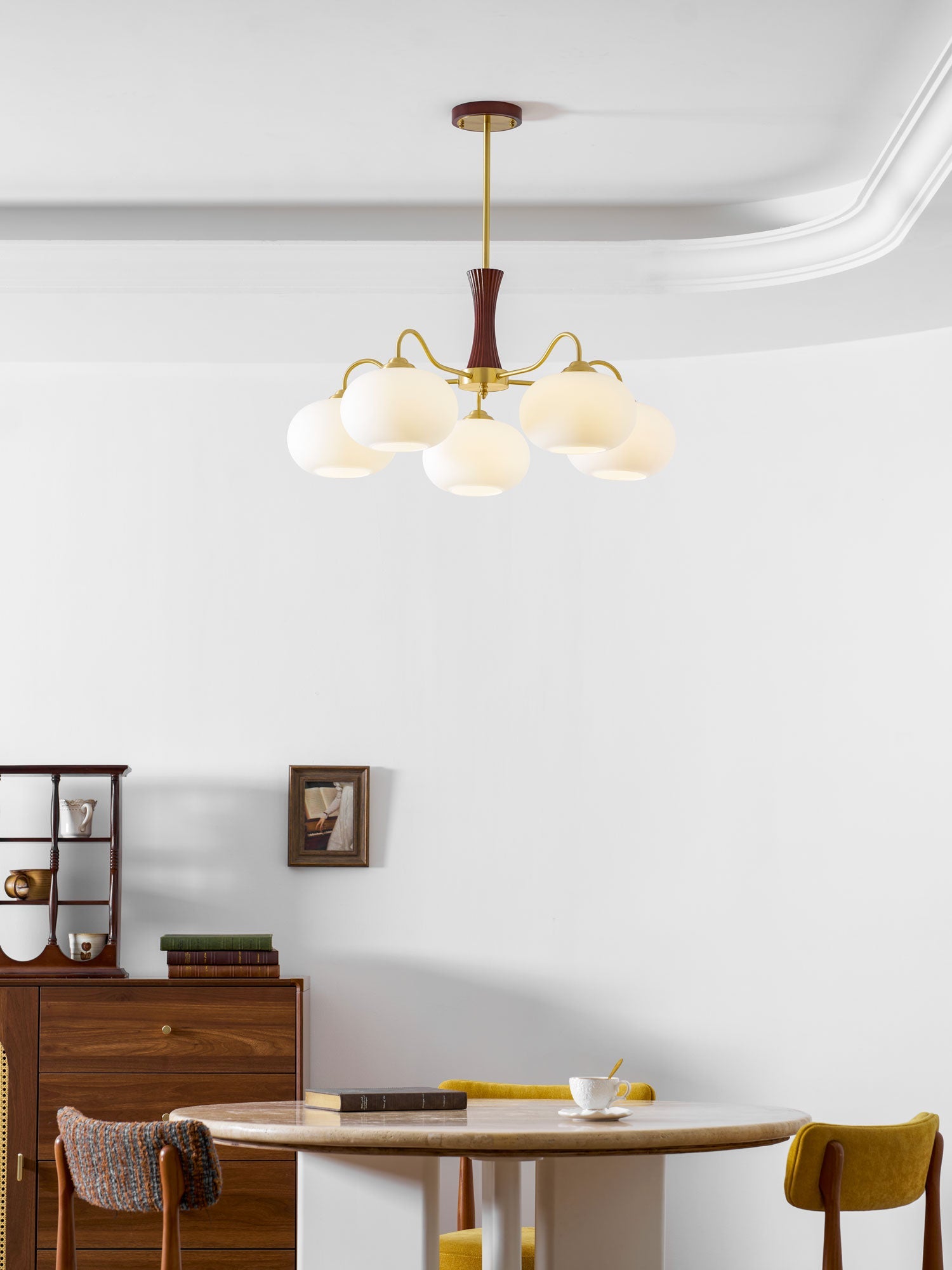 Norwell Brass Wooden Persimmon Chandelier