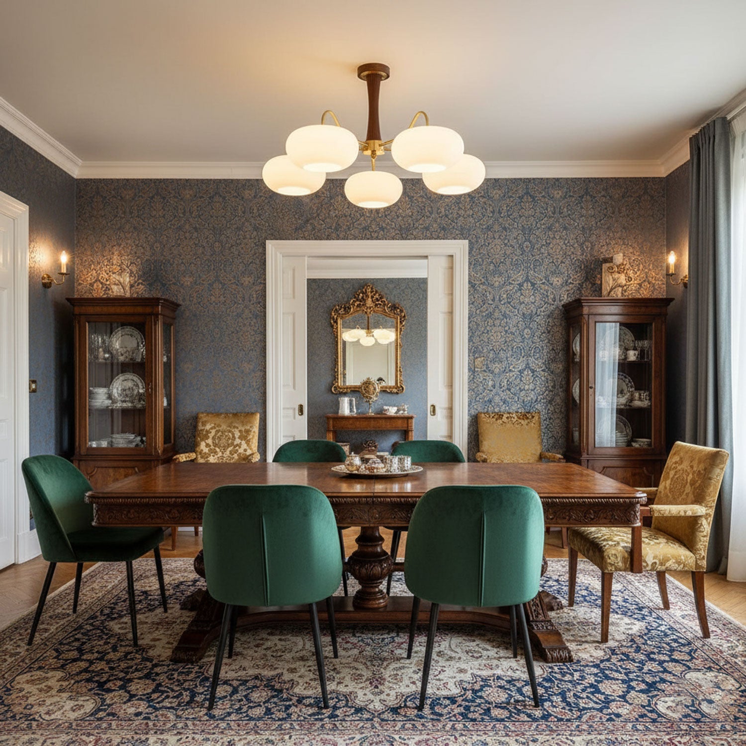 Norwell Brass Wooden Persimmon Chandelier