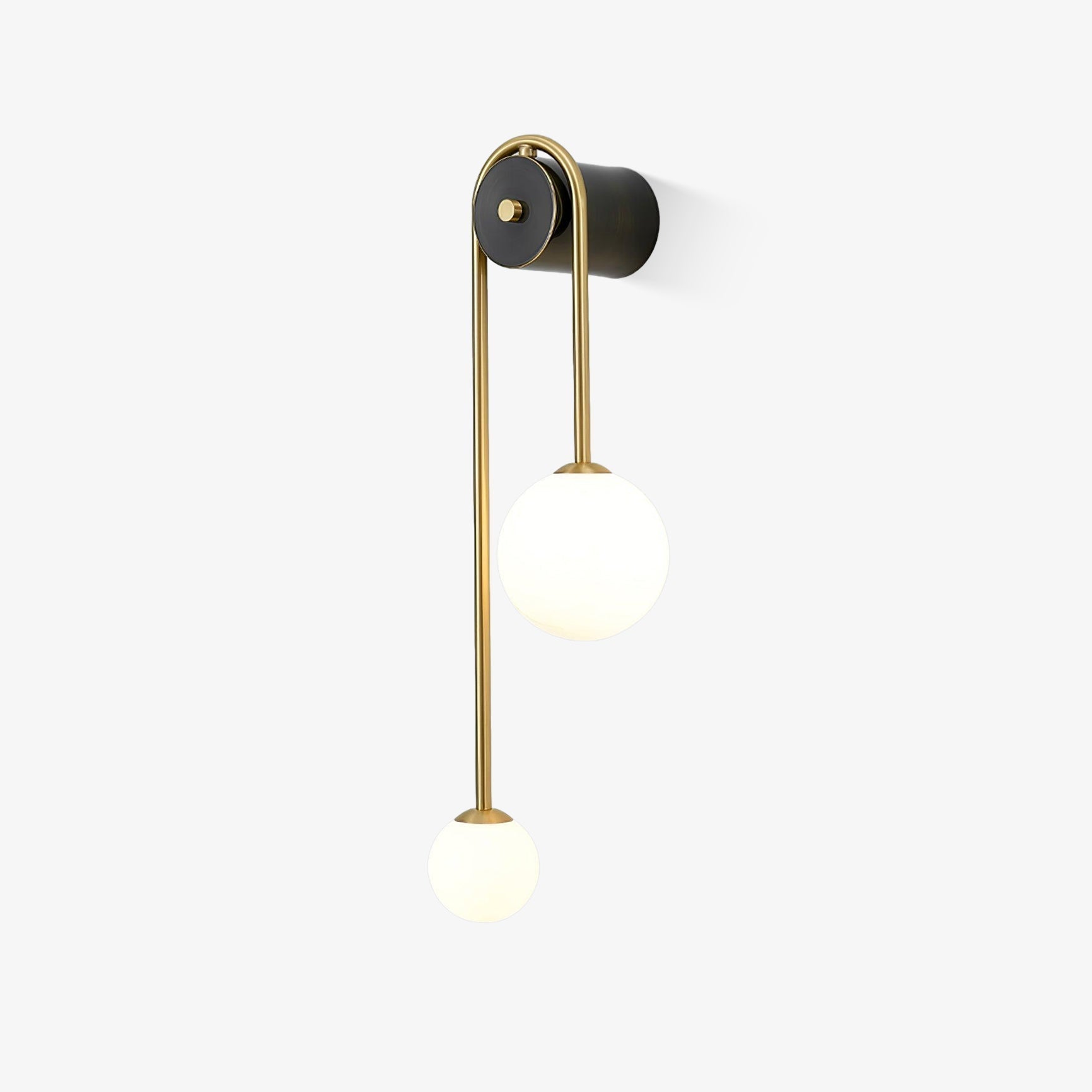 Teveny Modern Minimalist Arc Brass Glass Wall Light