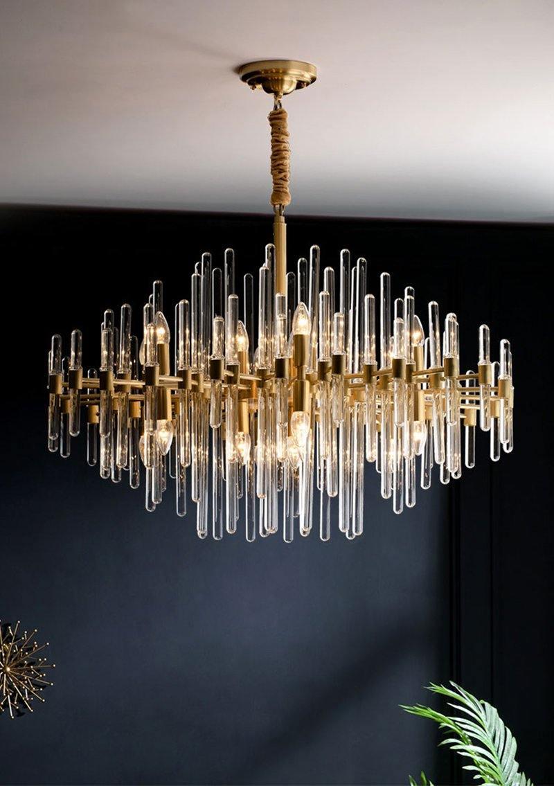 Solara Chandelier Antique Brass Starburst - Neutral Decor