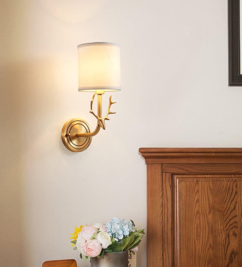 Auriviella Elegance Deer Head Brass Wall Light