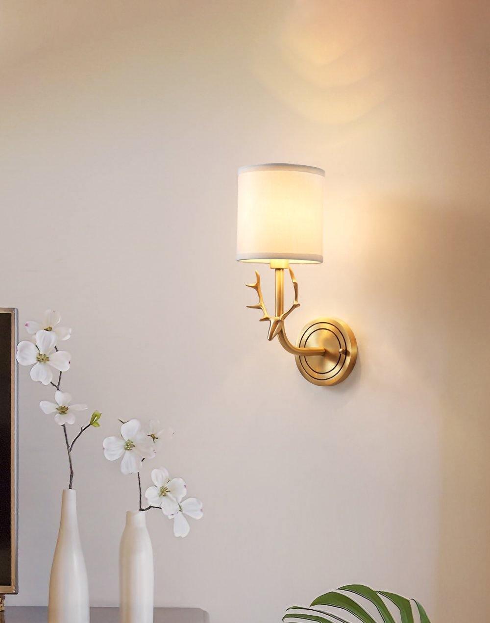 Auriviella Elegance Deer Head Brass Wall Light