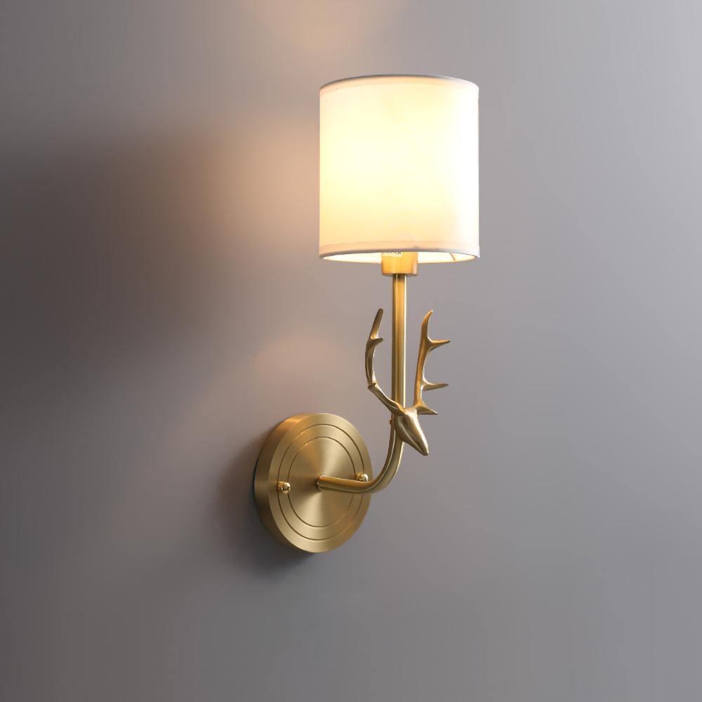 Auriviella Elegance Deer Head Brass Wall Light