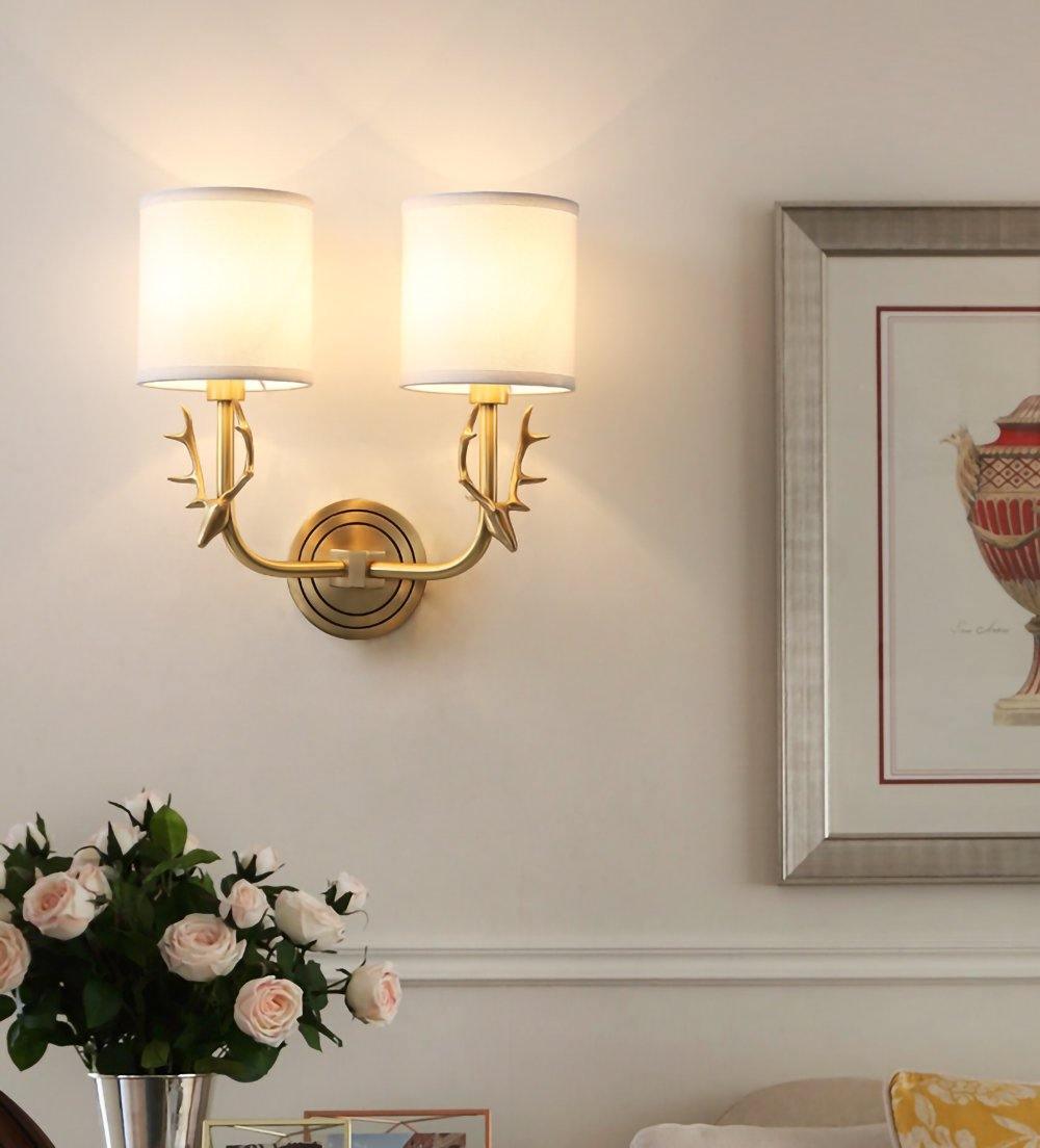 Auriviella Elegance Deer Head Brass Wall Light