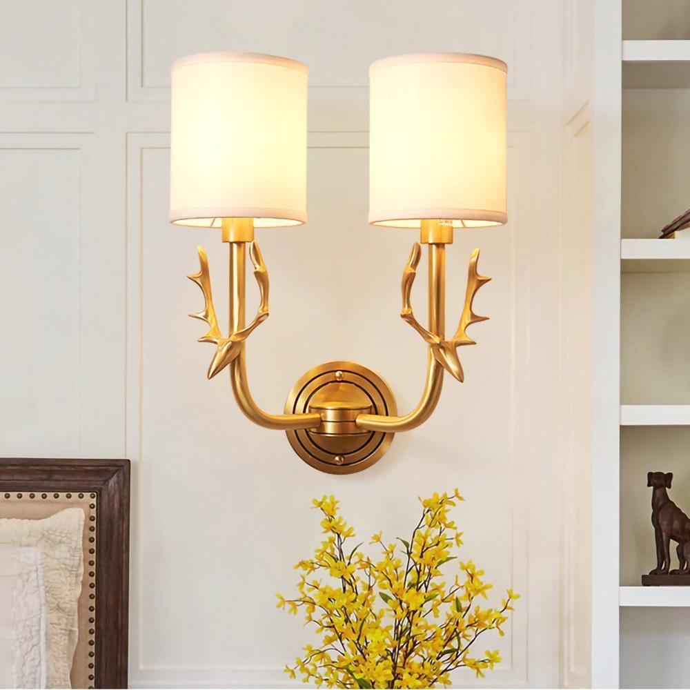 Auriviella Elegance Deer Head Brass Wall Light