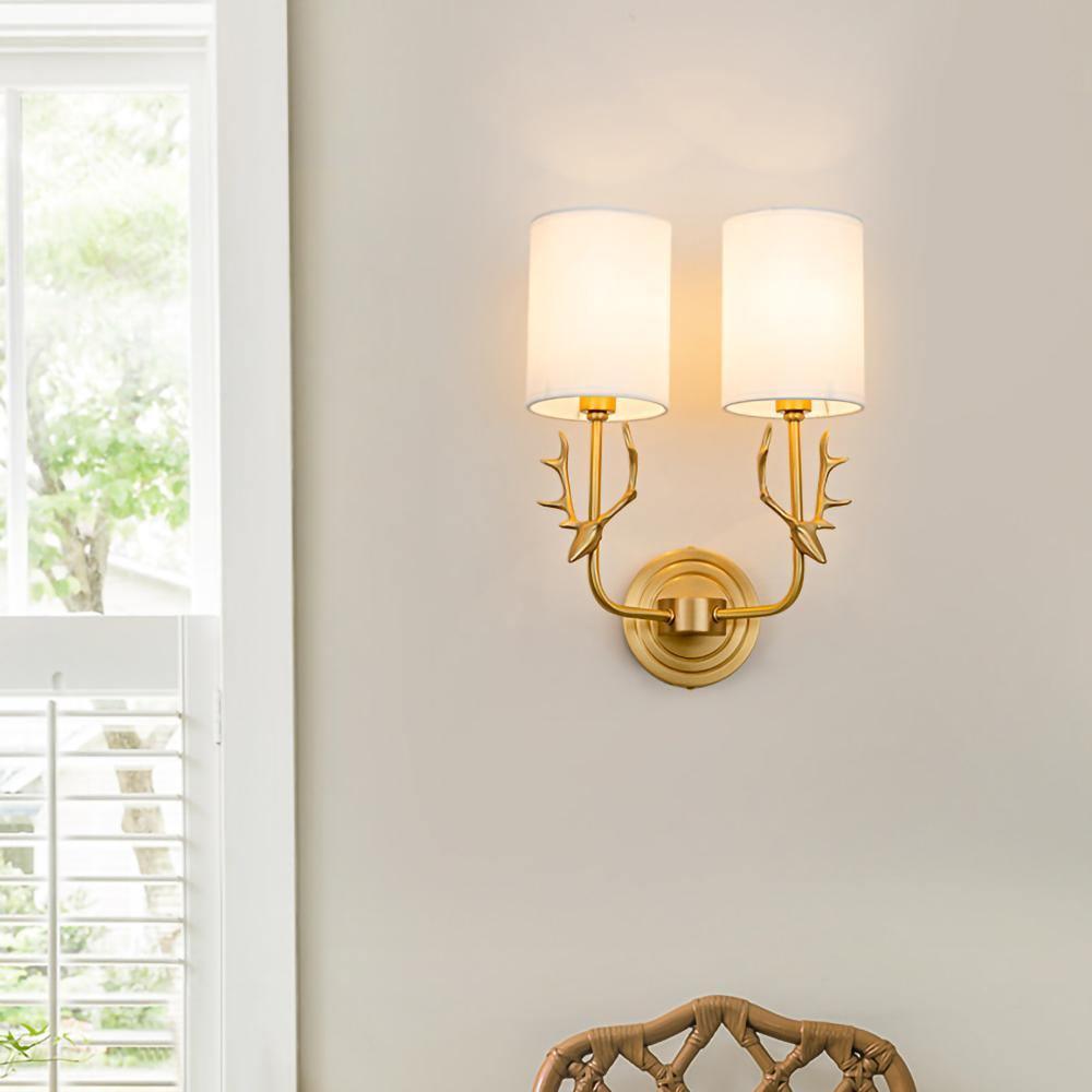 Auriviella Elegance Deer Head Brass Wall Light