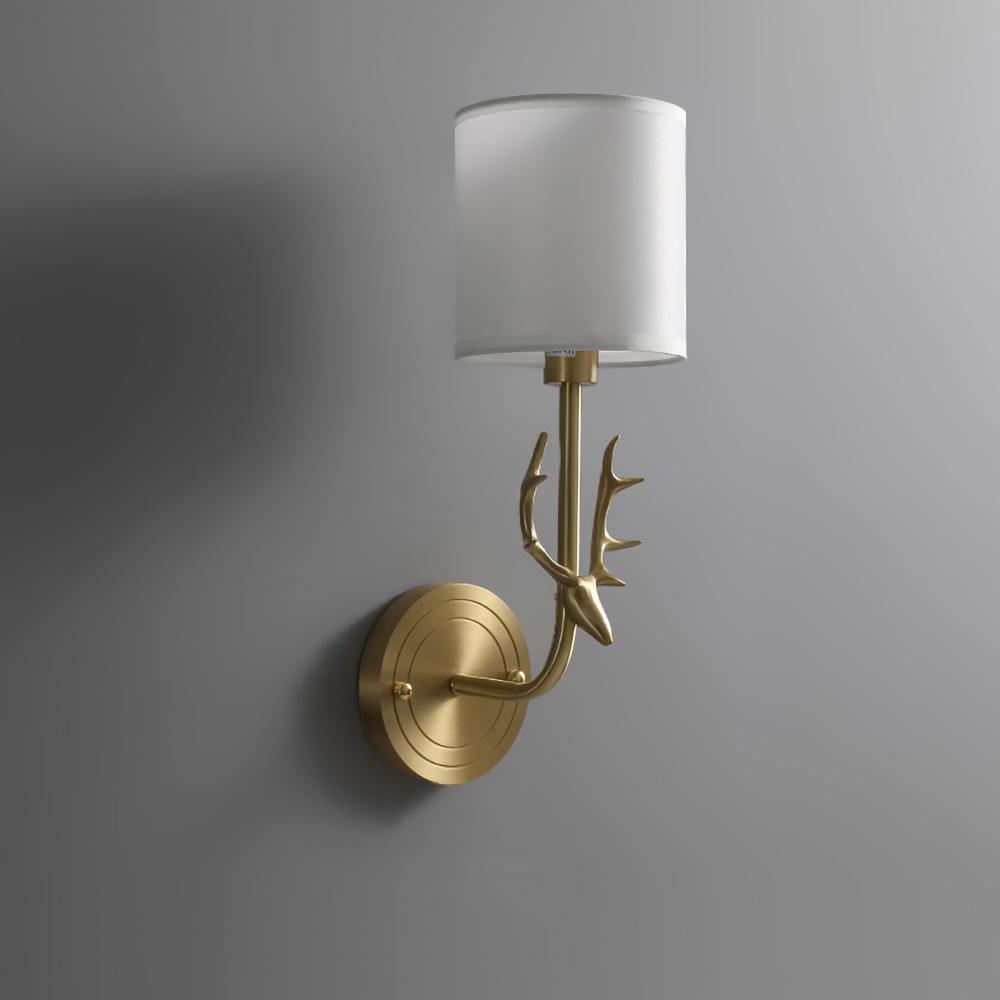 Auriviella Elegance Deer Head Brass Wall Light