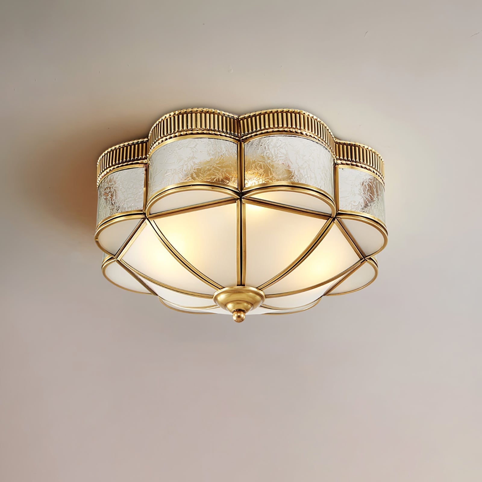 Soliiella Ceiling Lamp Brass Dome Frosted Classic Elegant