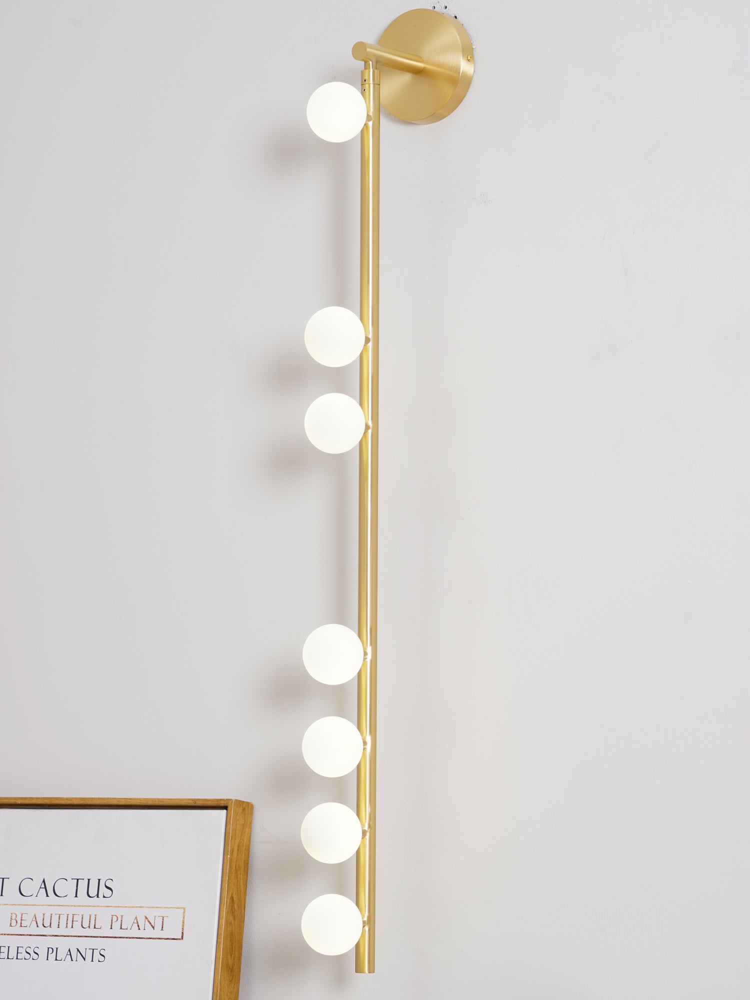 Pamela Tube Plug-in Brass Glass Wall Lamp