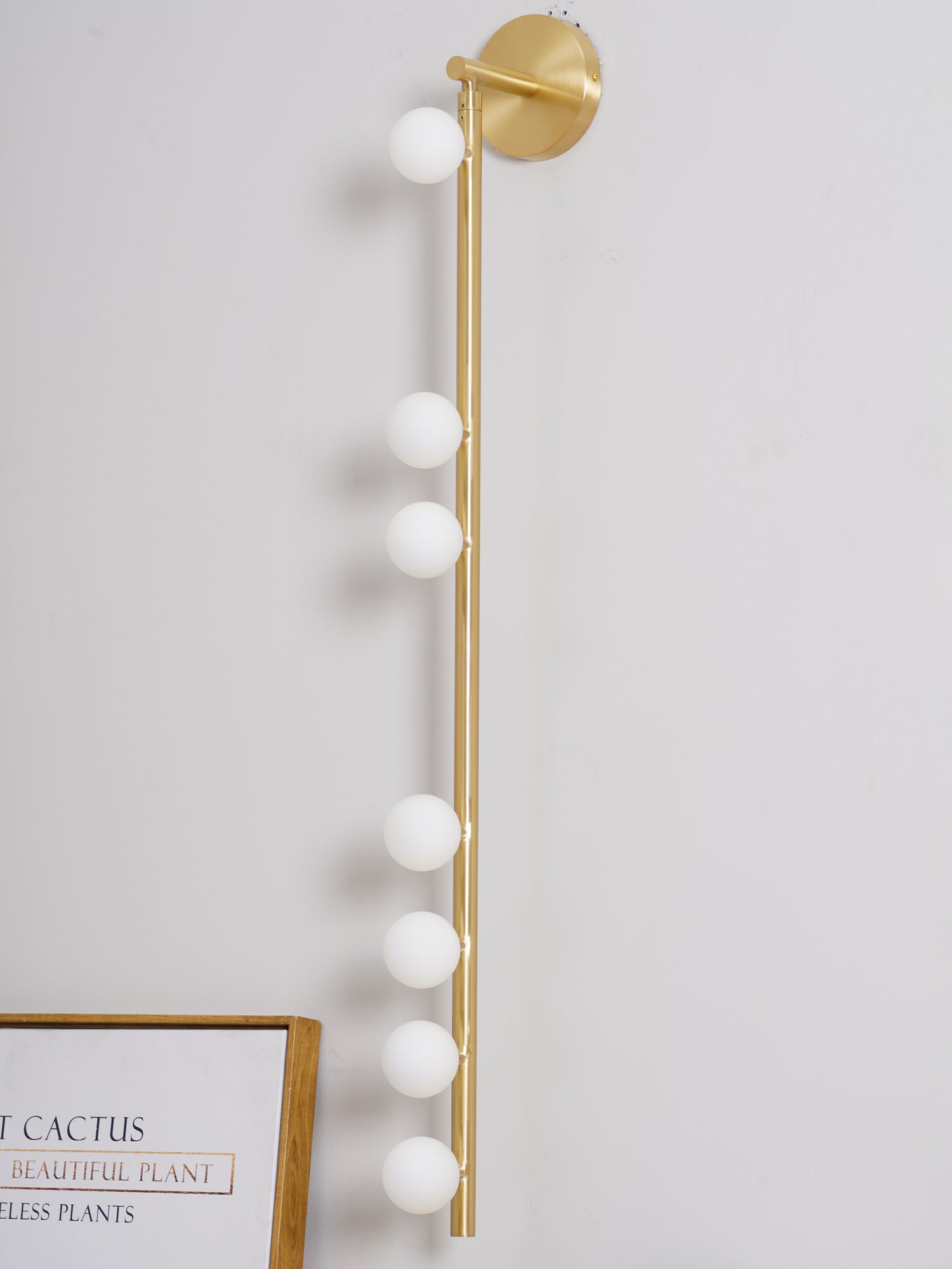 Pamela Tube Plug-in Brass Glass Wall Lamp