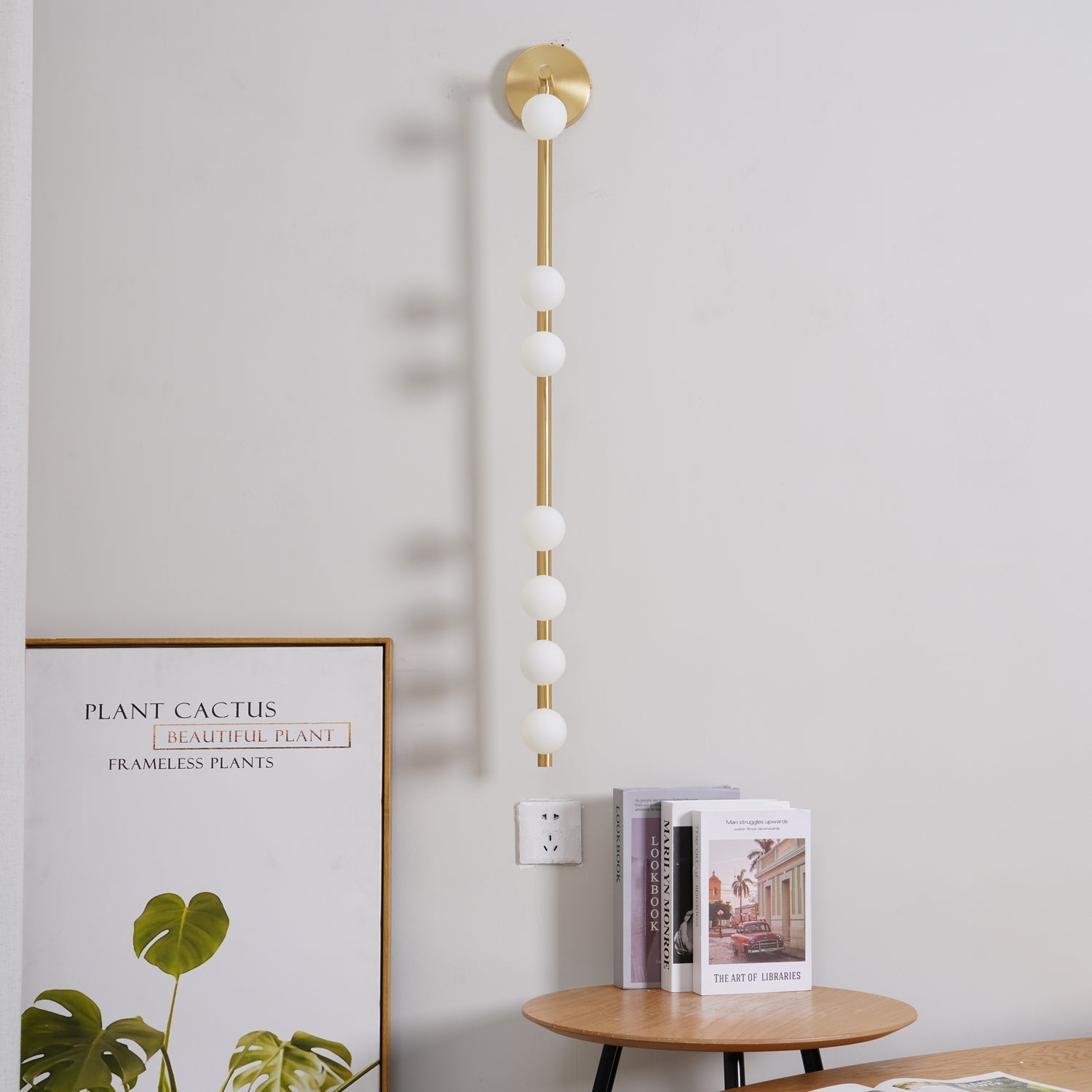 Rory Modern Minimalist Tube Brass Glass Wall Lamp