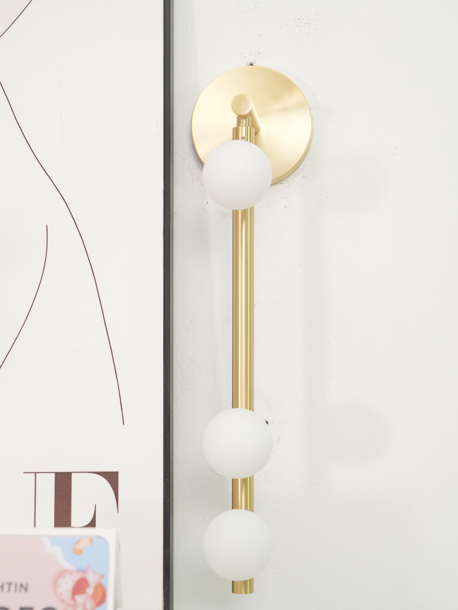 Rory Modern Minimalist Tube Brass Glass Wall Lamp